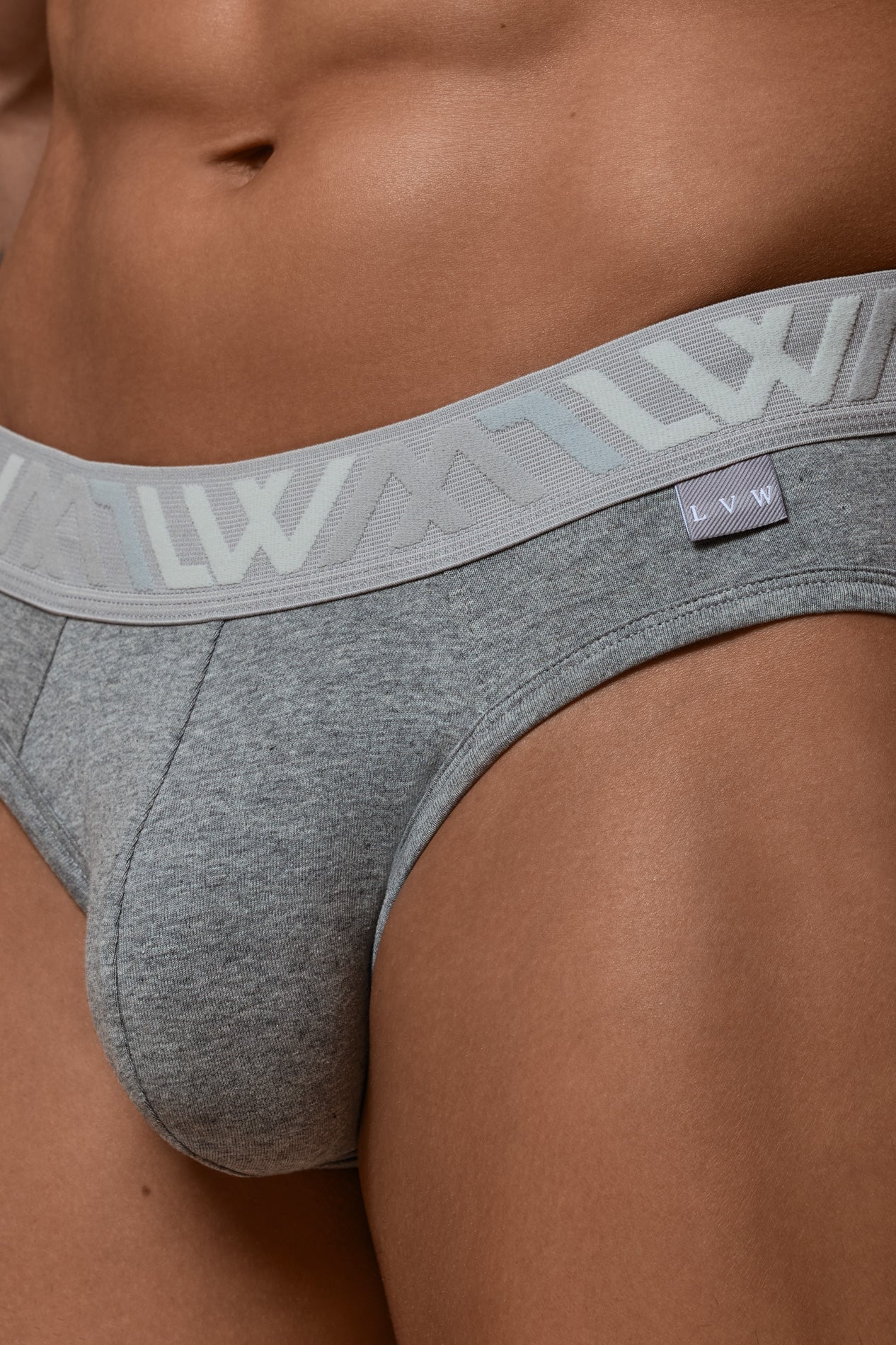 VISIBLY BIKINI BRIEF COTTON STRETCH - GREY MELANGE