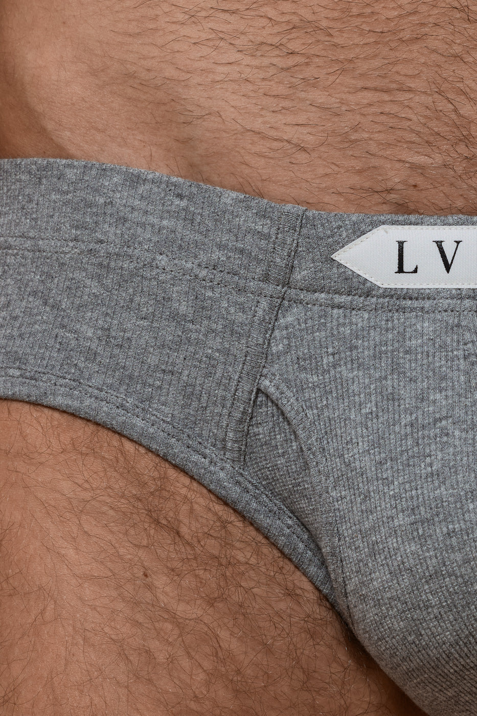 LUXURY CLASSIC BRIEF ORGANIC COTTON RIB - GREY MELANGE