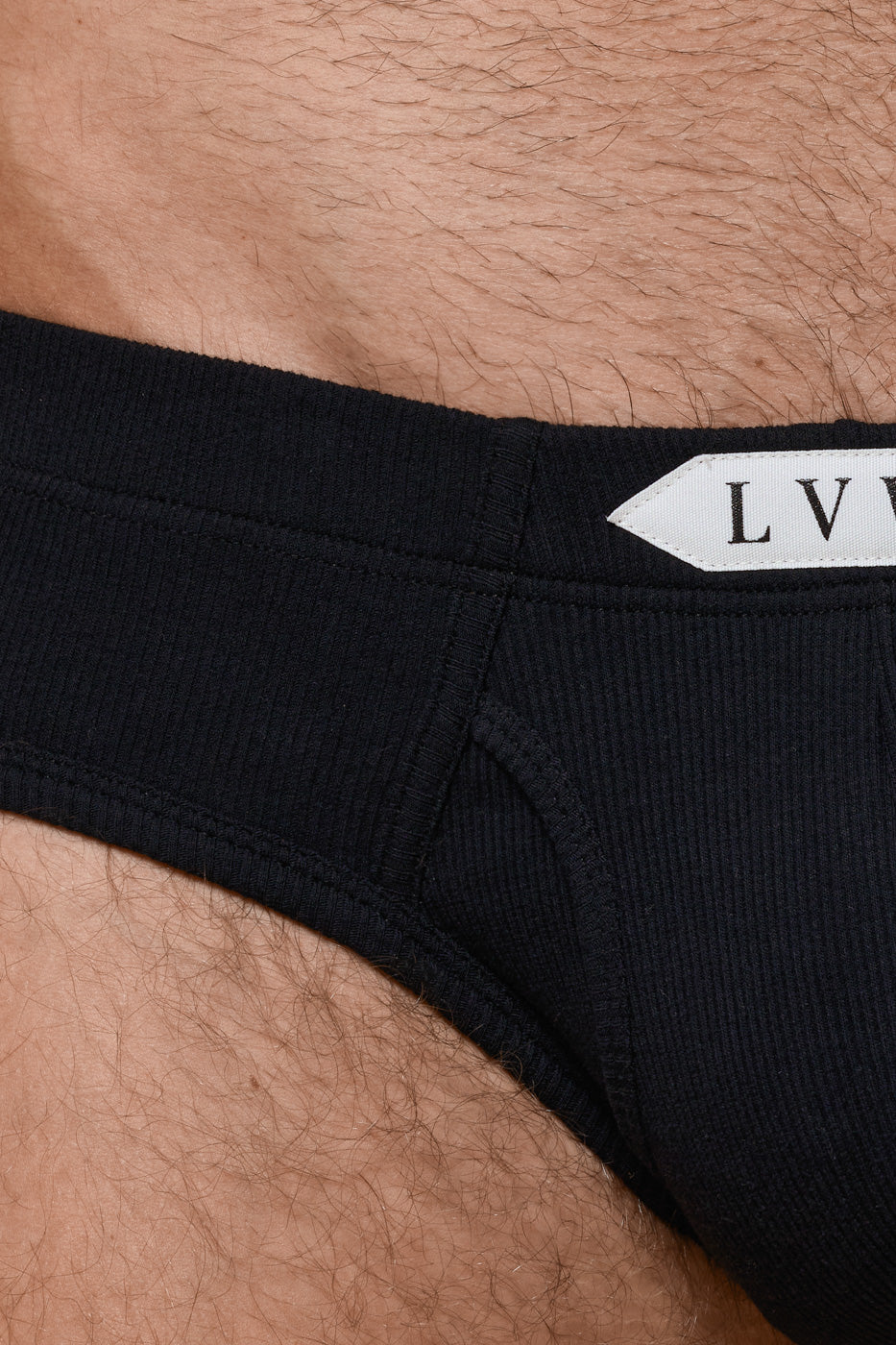LUXURY CLASSIC BRIEF ORGANIC COTTON RIB - BLACK