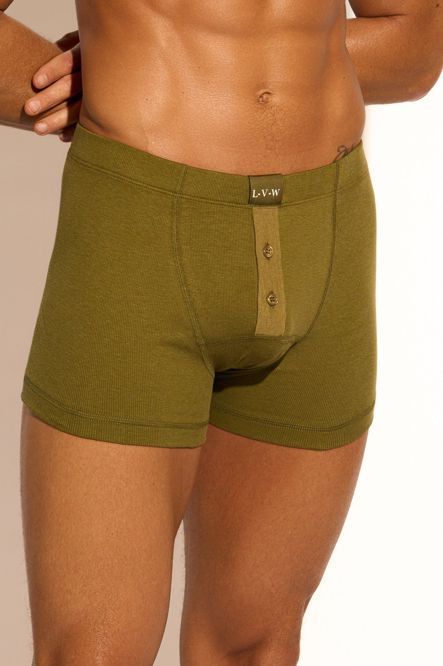 ESSENTIAL BOXER BRIEF BUTTONS - OLIVE