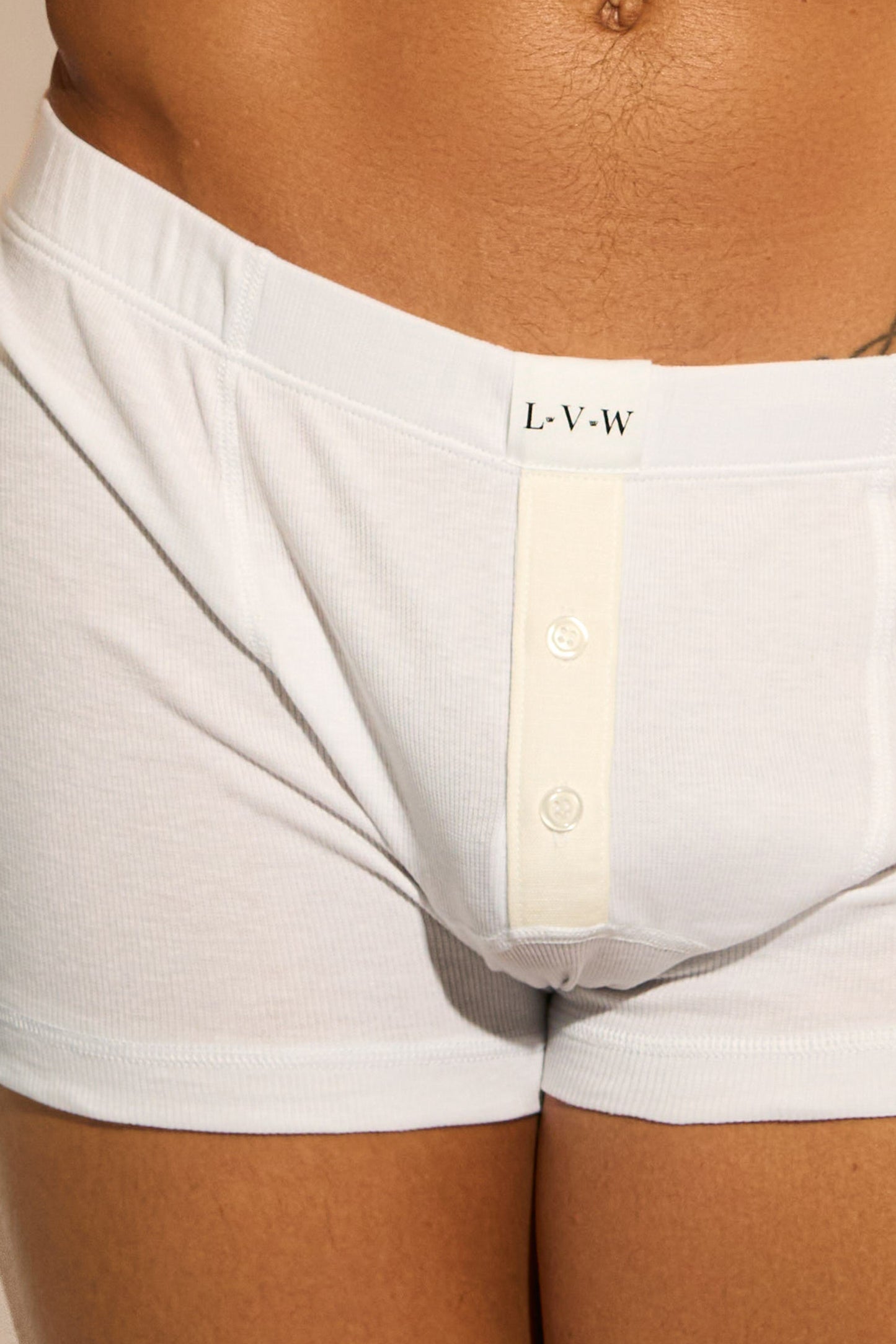 ESSENTIAL BOXER BRIEF BUTTONS - WHITE