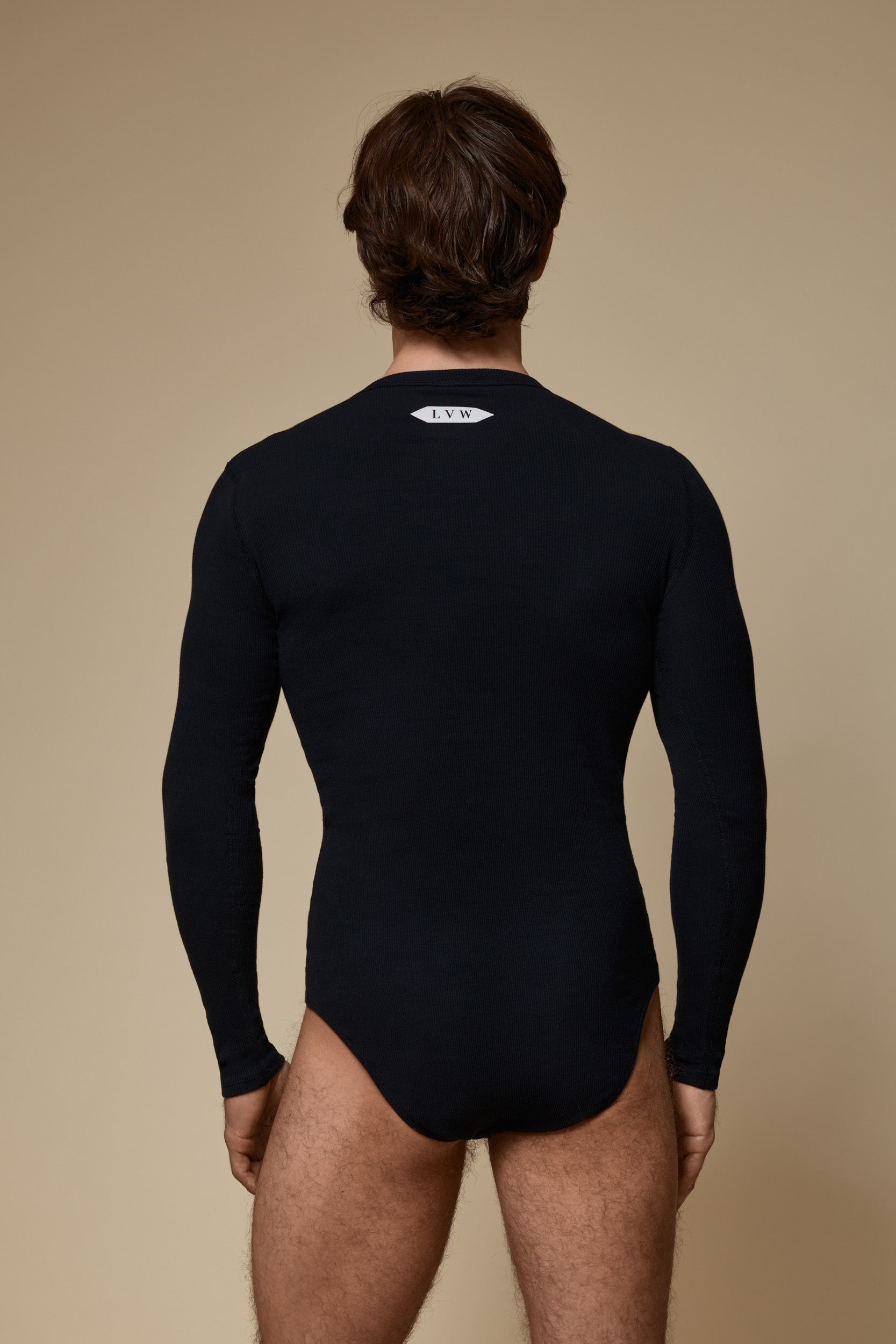 LUXURY BODY SUIT ORGANIC COTTON RIB - BLACK
