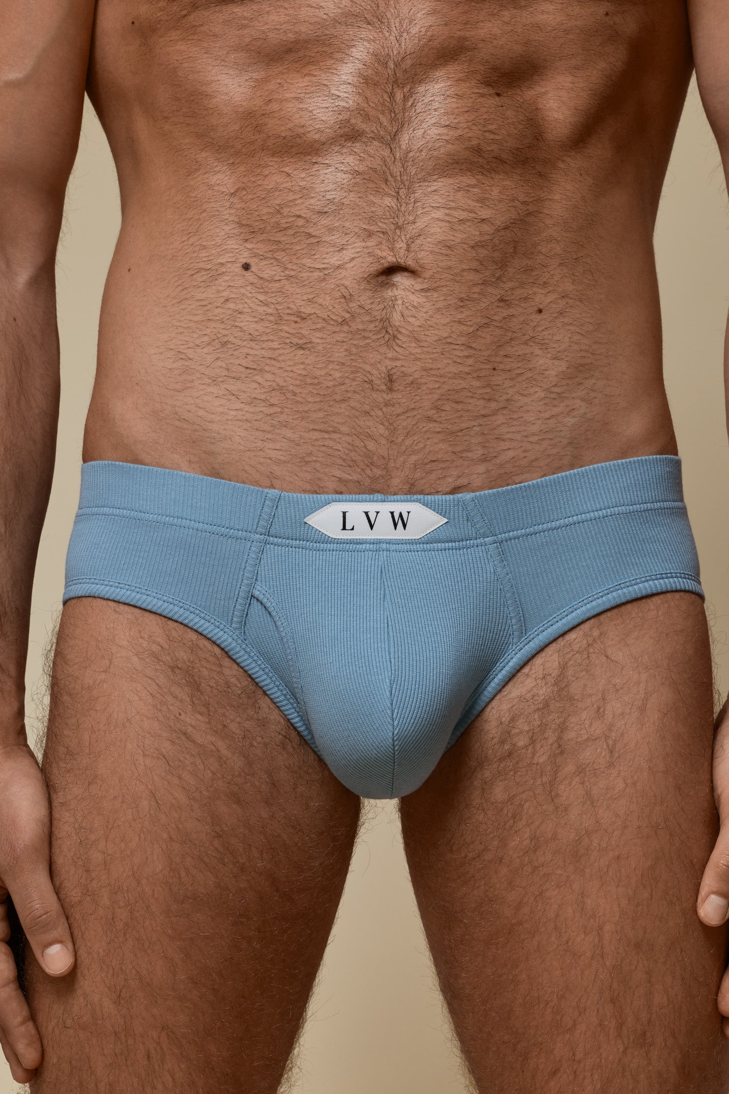 LUXURY CLASSIC BRIEF ORGANIC COTTON RIB - ICE DENIM