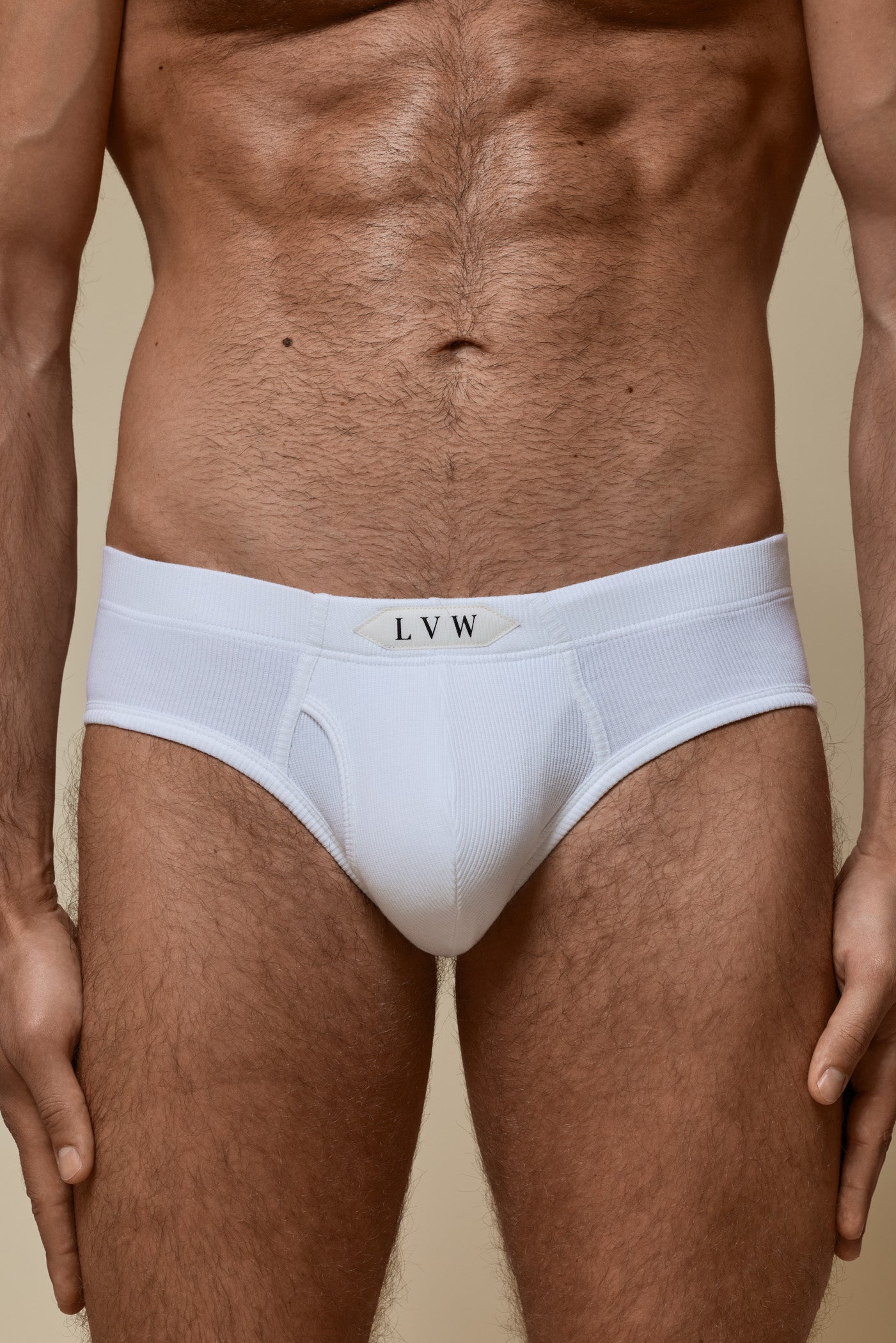 LUXURY CLASSIC BRIEF ORGANIC COTTON RIB - PURE WHITE