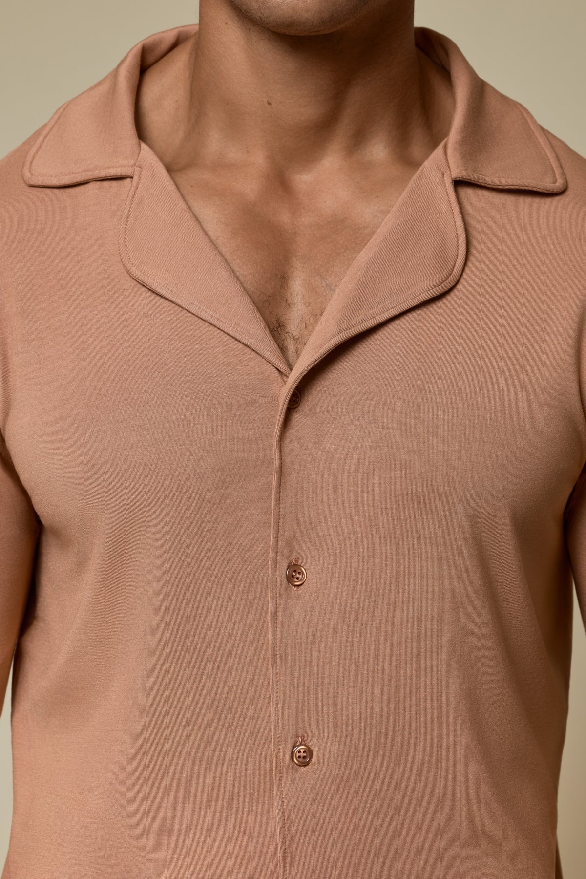 SECOND SKIN V-NECK LONG SLEEVE - MOCHA