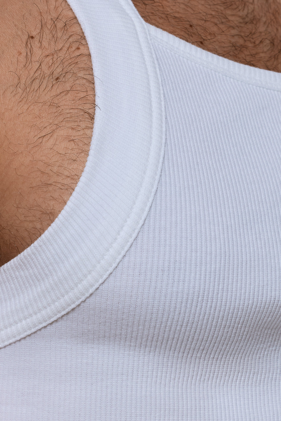 LUXURY SQUARE TANKTOP ORGANIC COTTON RIB - PURE WHITE