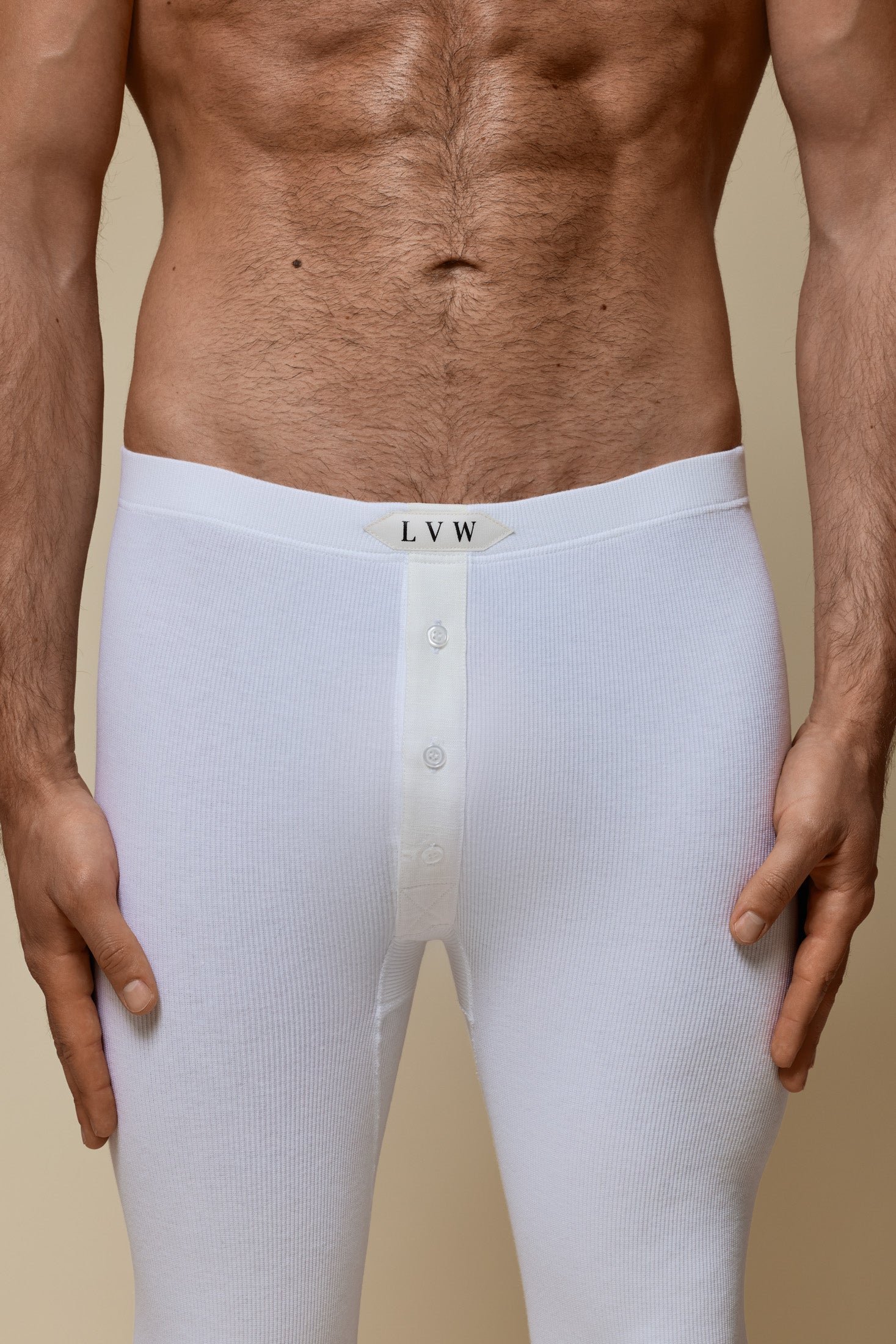 LUXURY LONG JOHN ORGANIC COTTON RIB - PURE WHITE