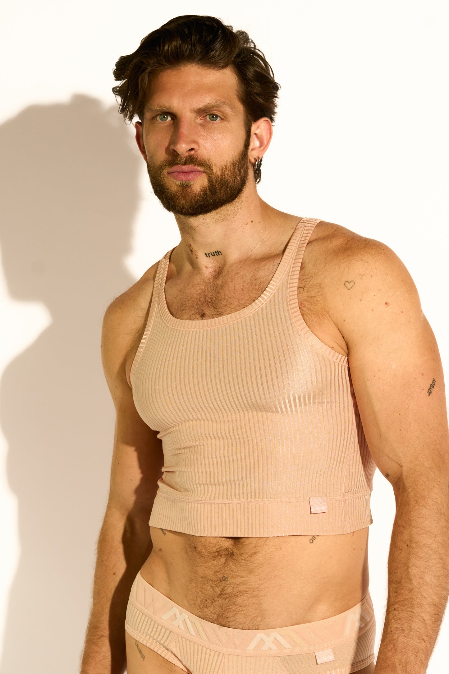 SIGNATURE EXCLUSIVE TANK TOP CROPPED - BABY PINK