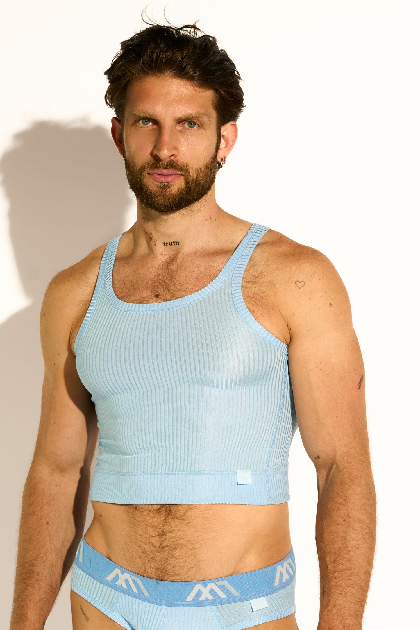 SIGNATURE EXCLUSIVE TANK TOP CROPPED - BABY BLUE