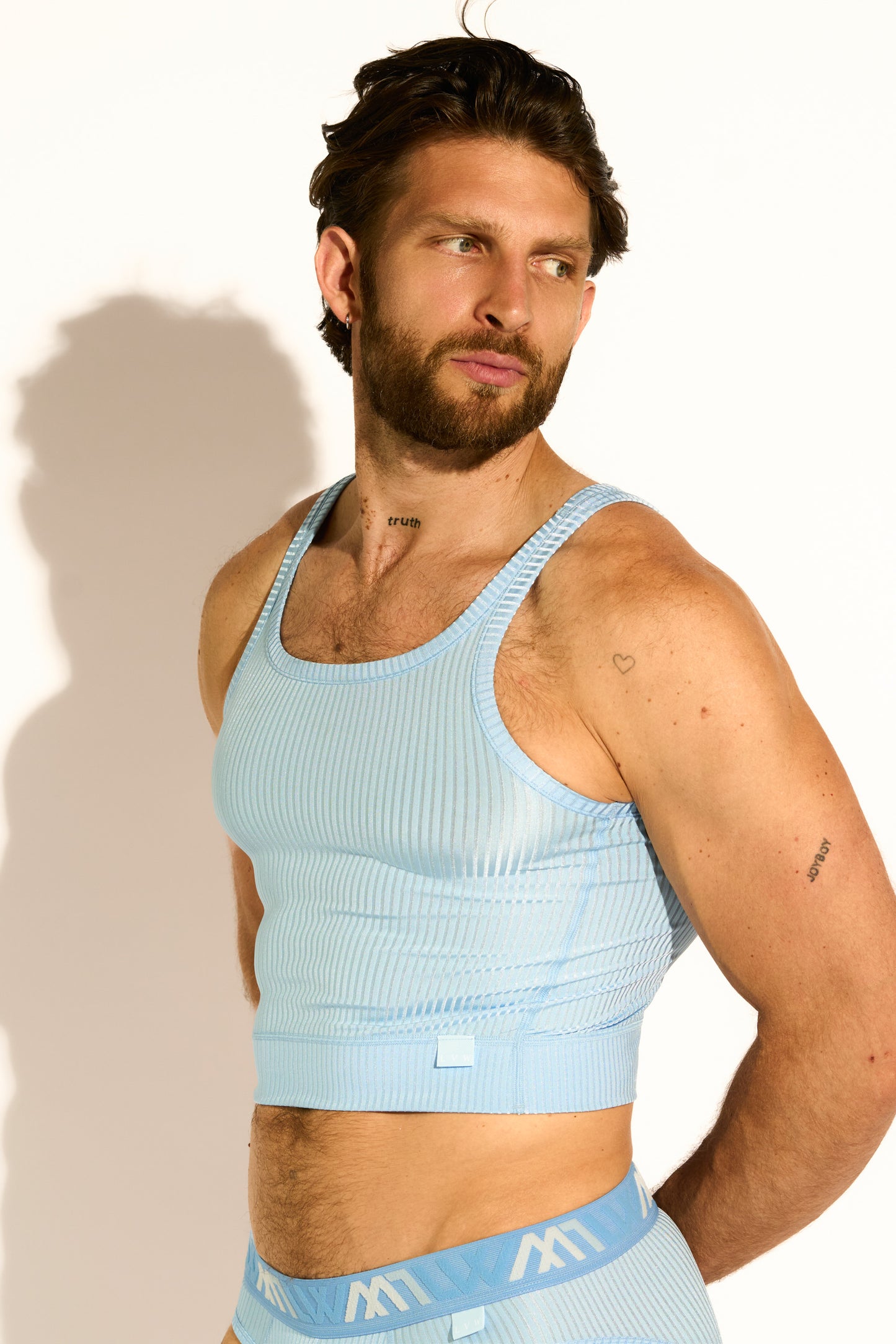 SIGNATURE EXCLUSIVE TANK TOP CROPPED - BABY BLUE