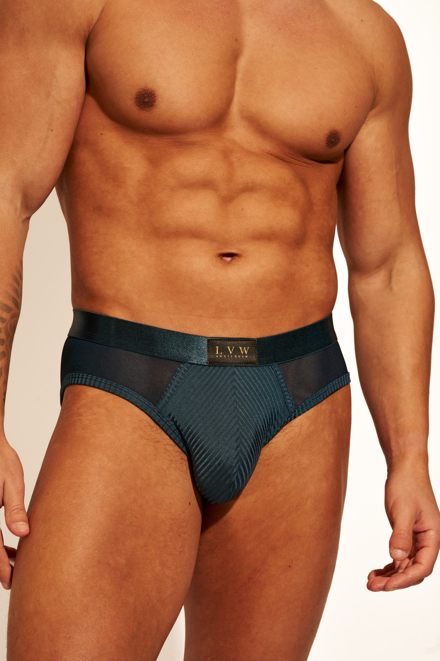 ALLURING MESH BRIEF - FRENCH NAVY