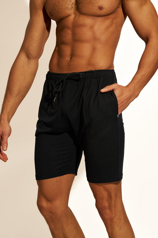 PREMIUM LOUNGEWEAR SHORT RELAXED FIT - BLACK