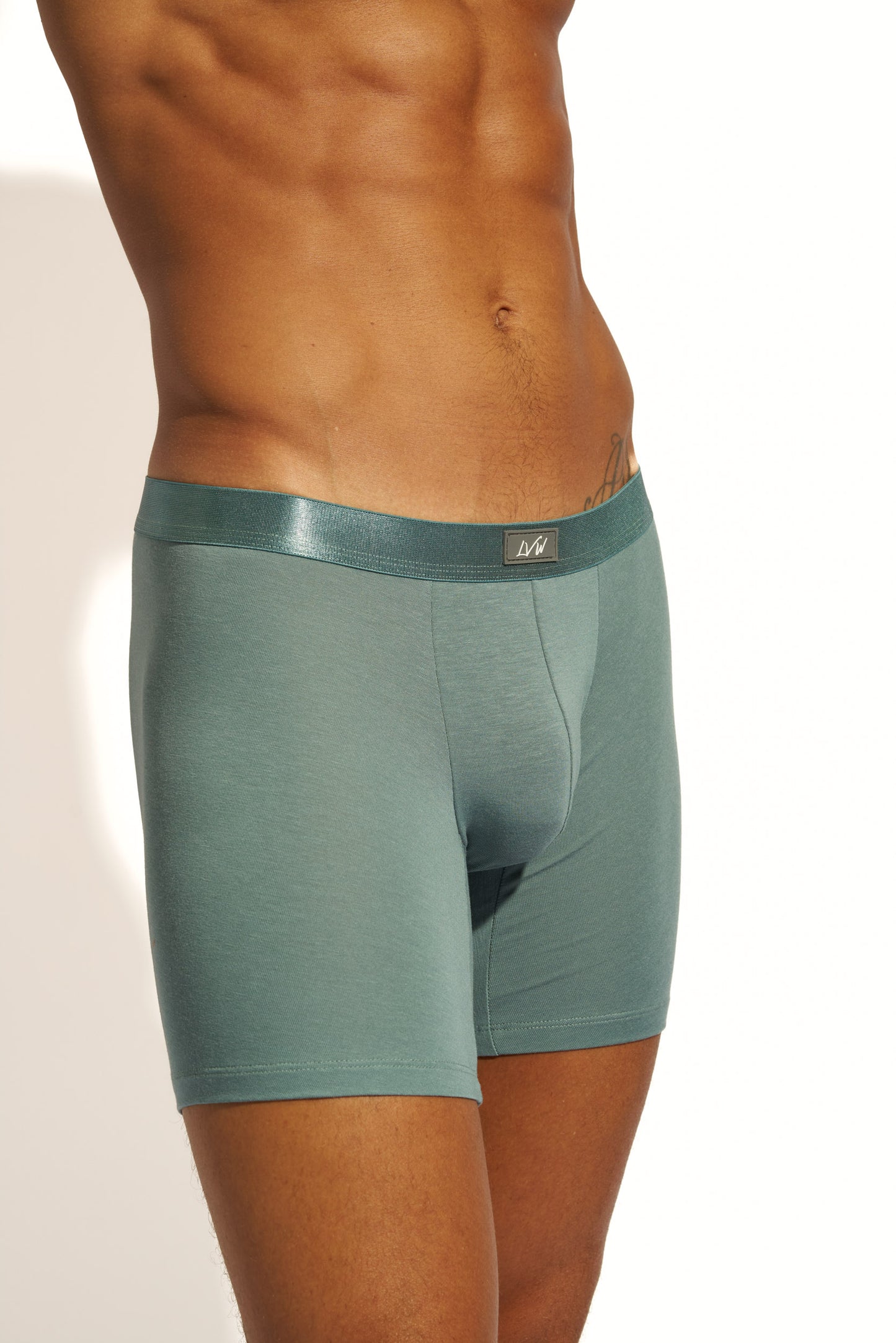 MINIMALISTIC SILK BOXER BRIEF LONG - GOBLIN BLUE