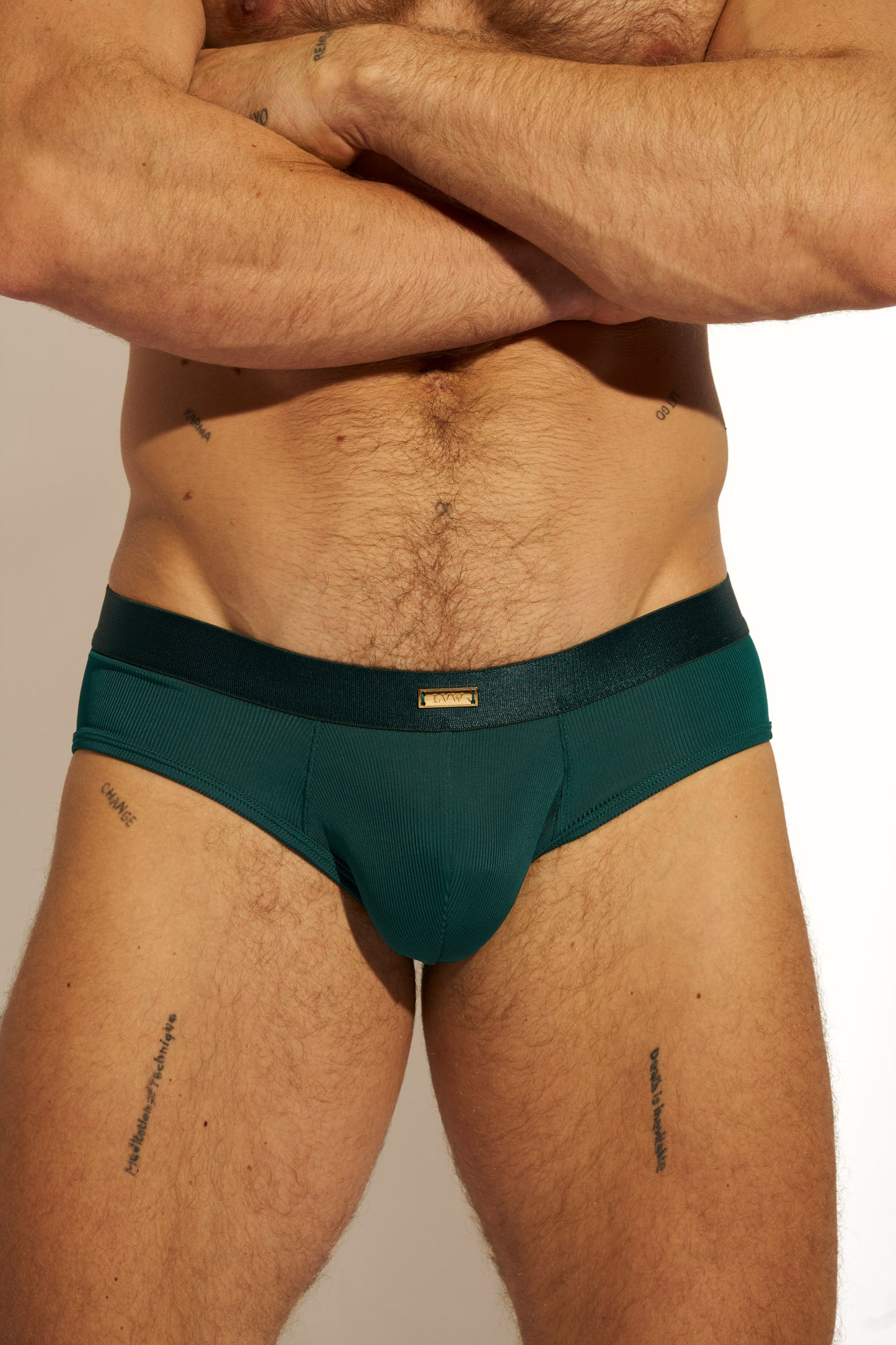 GOLD BIKINI BRIEF - DEEP TEAL