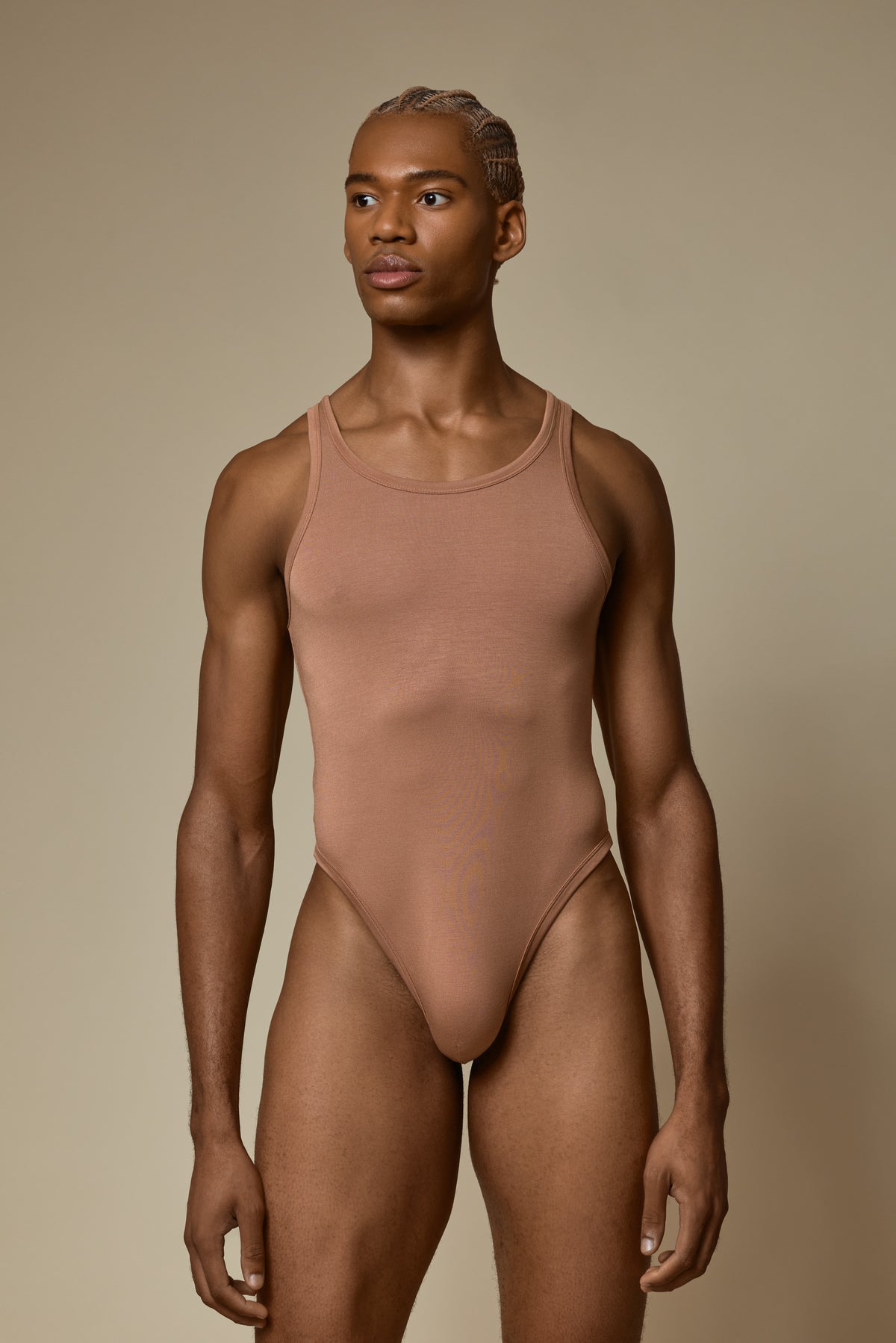 WHISPER THONG BODY SUIT SECOND SKIN - MOCHA