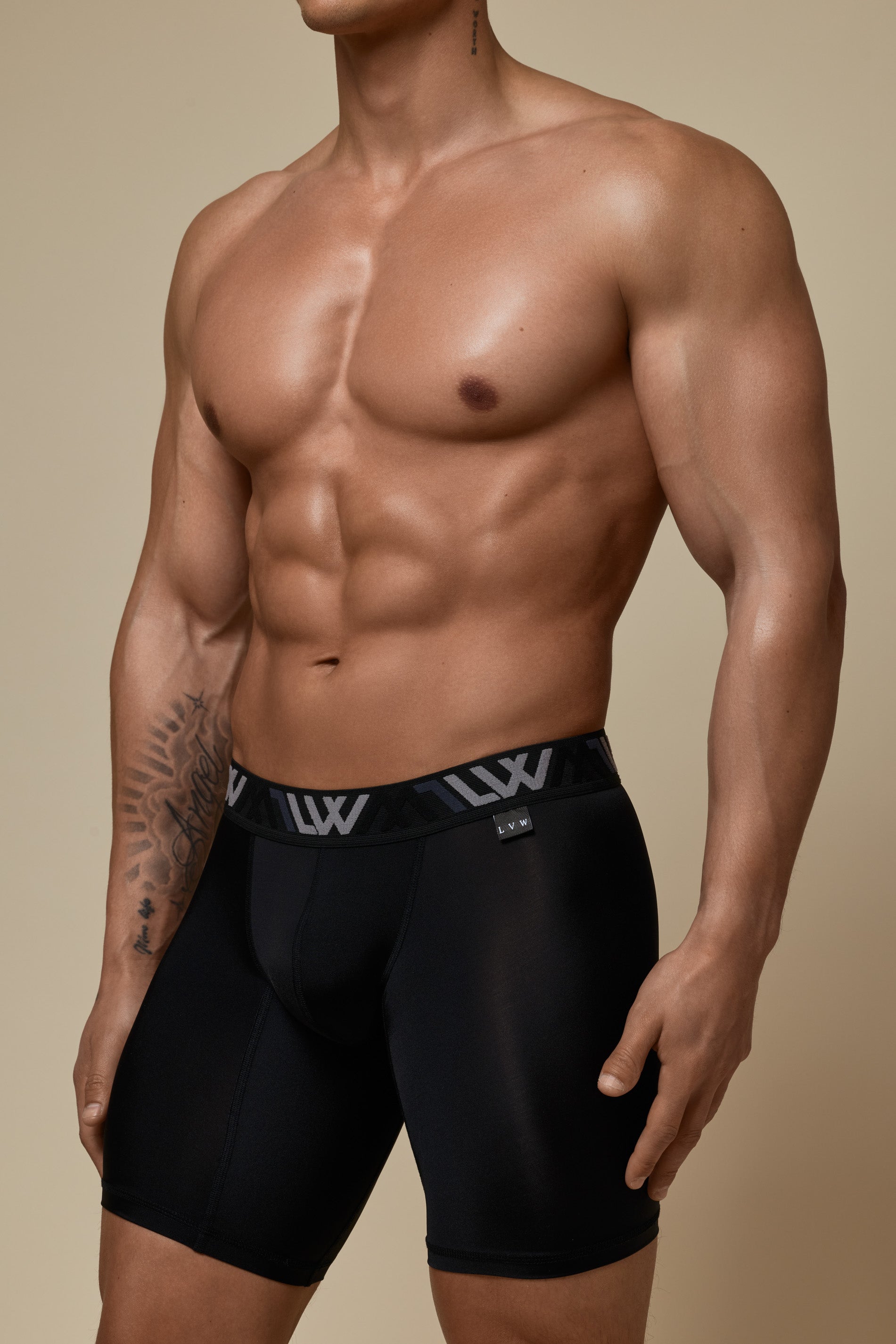 VISIBLY BOXER BRIEF RENEW SHINE 8" - BLACK
