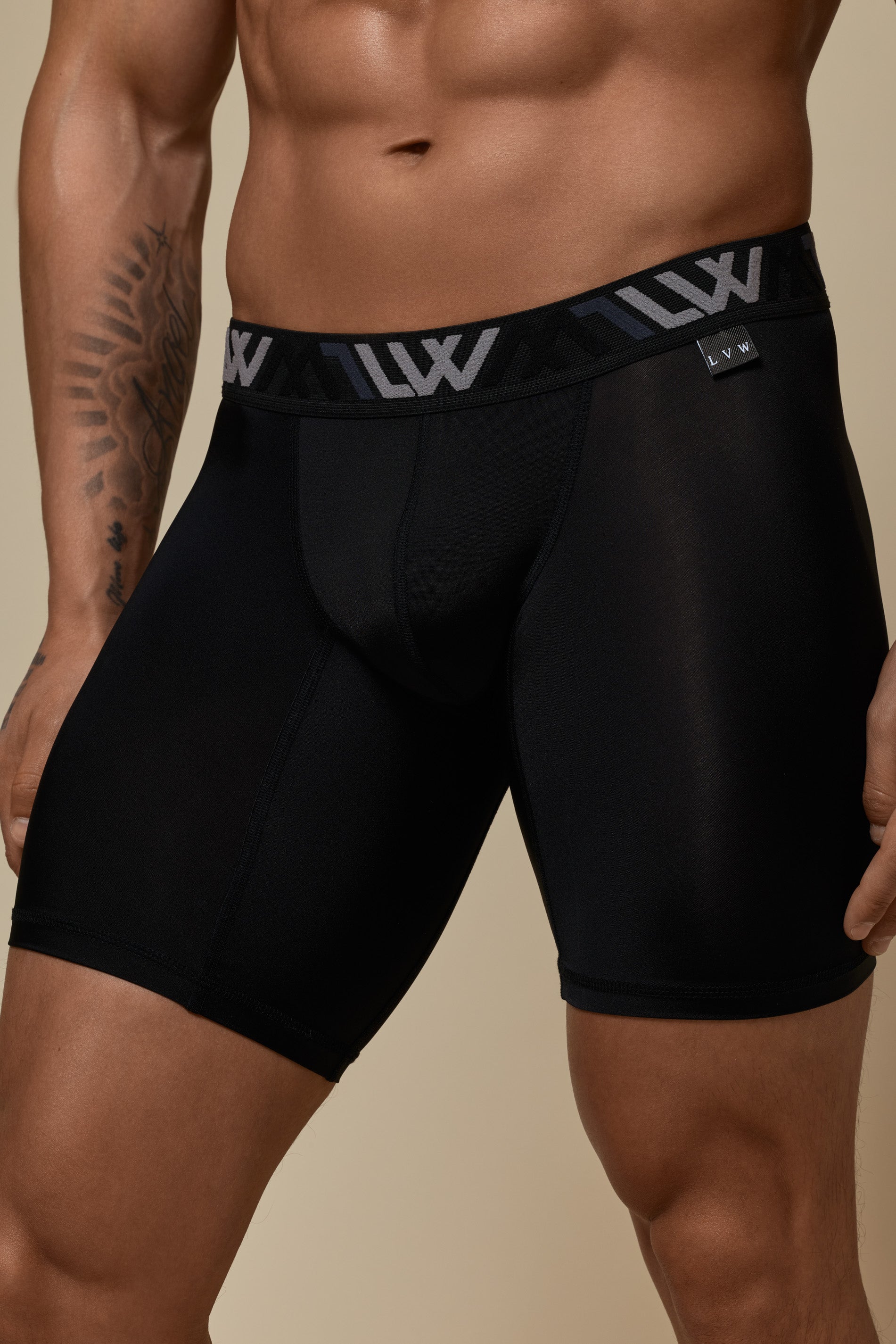 VISIBLY BOXER BRIEF RENEW SHINE 8" - BLACK