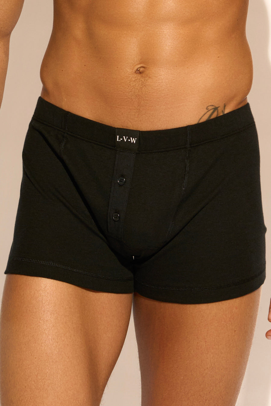 ESSENTIAL BOXER BRIEF BUTTONS - BLACK