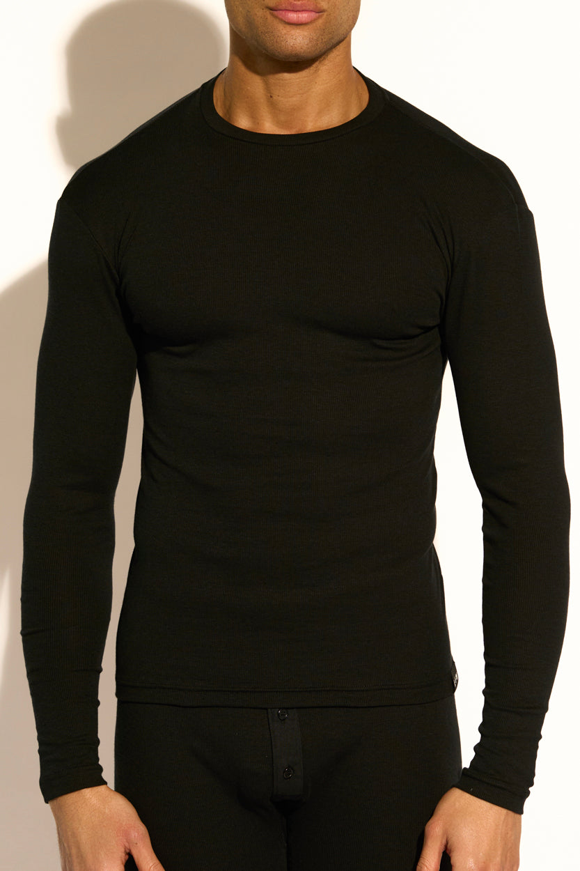 ESSENTIAL LONG SLEEVE TEE - BLACK