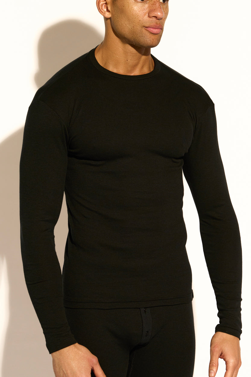 ESSENTIAL LONG SLEEVE TEE - BLACK