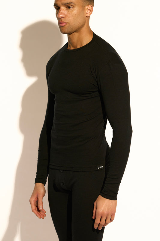 ESSENTIAL LONG SLEEVE TEE - BLACK