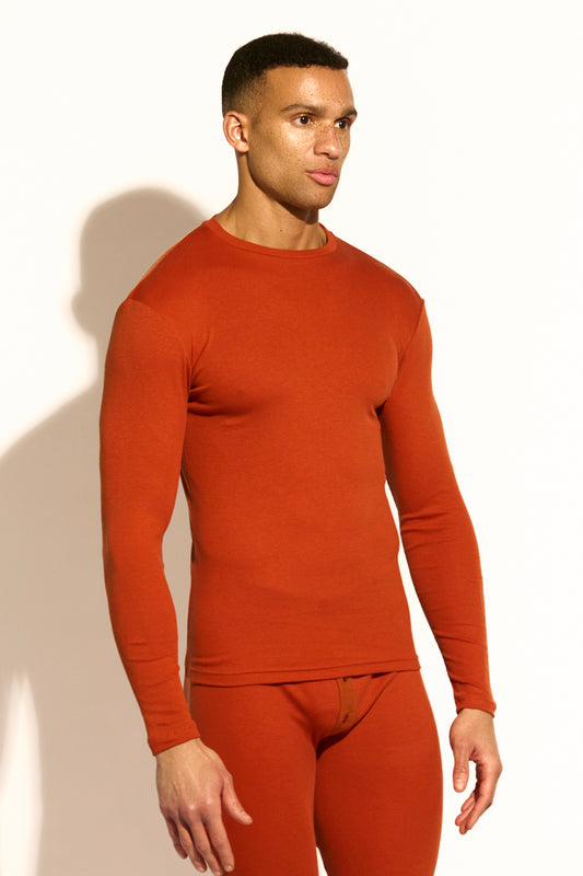 ESSENTIAL LONG SLEEVE TEE - CINNAMON