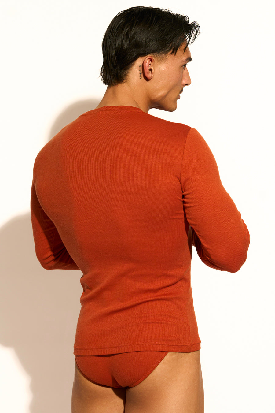 ESSENTIAL LONG SLEEVE TEE - CINNAMON