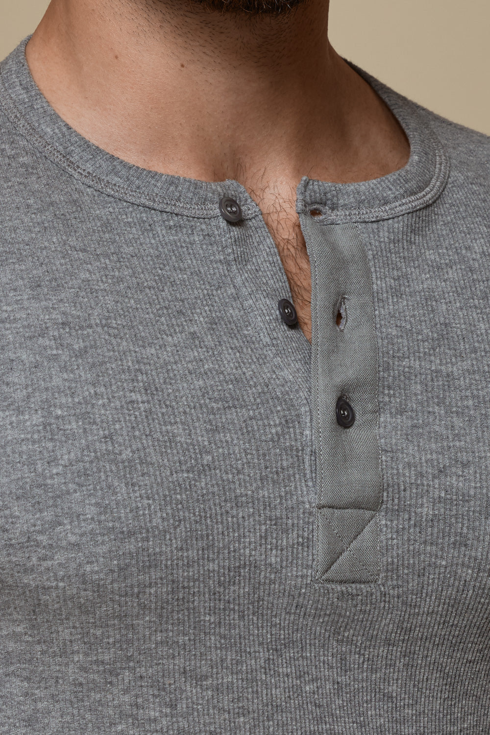LUXURY BODY SUIT ORGANIC COTTON RIB - GREY MELANGE