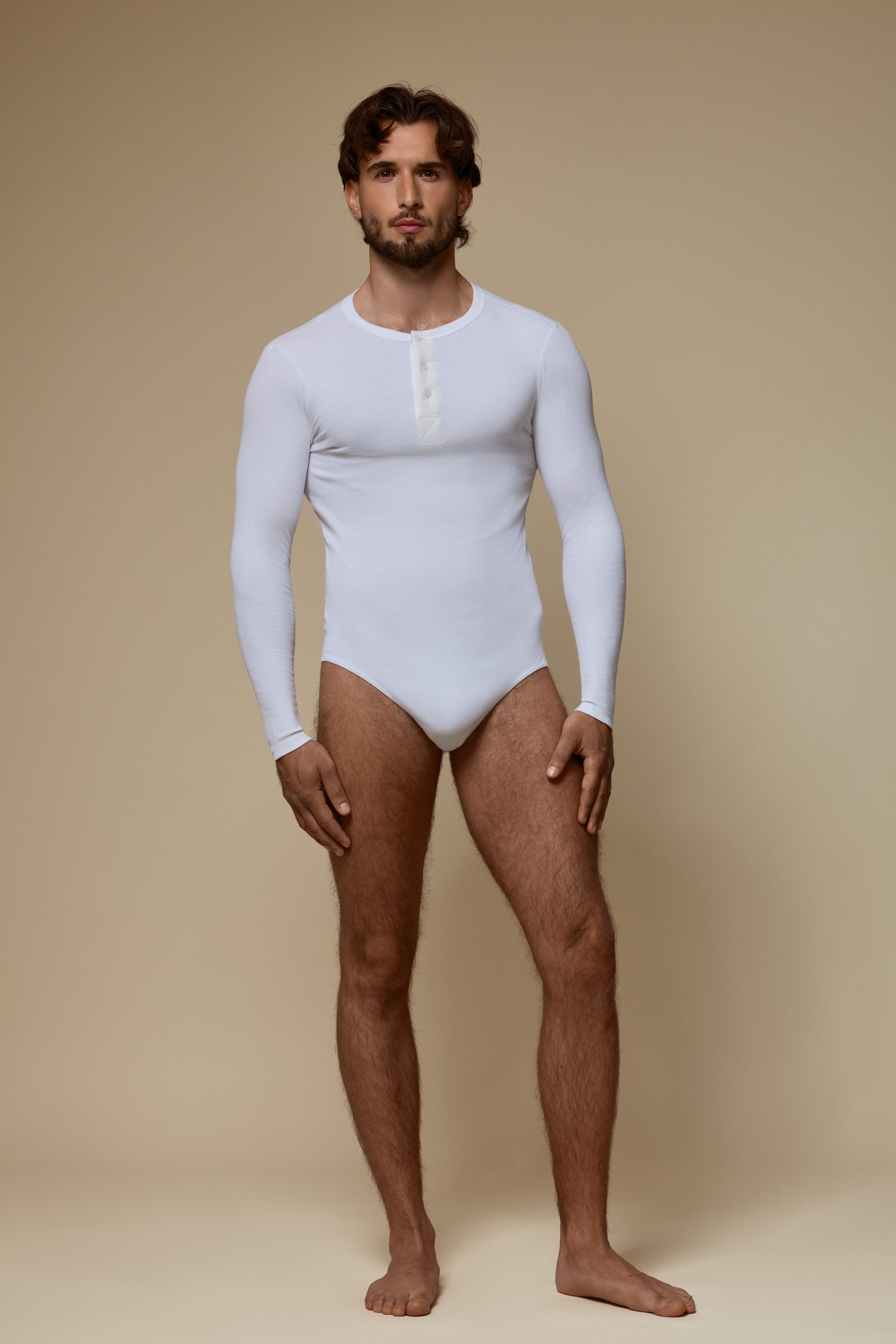LUXURY BODY SUIT ORGANIC COTTON RIB - PURE WHITE
