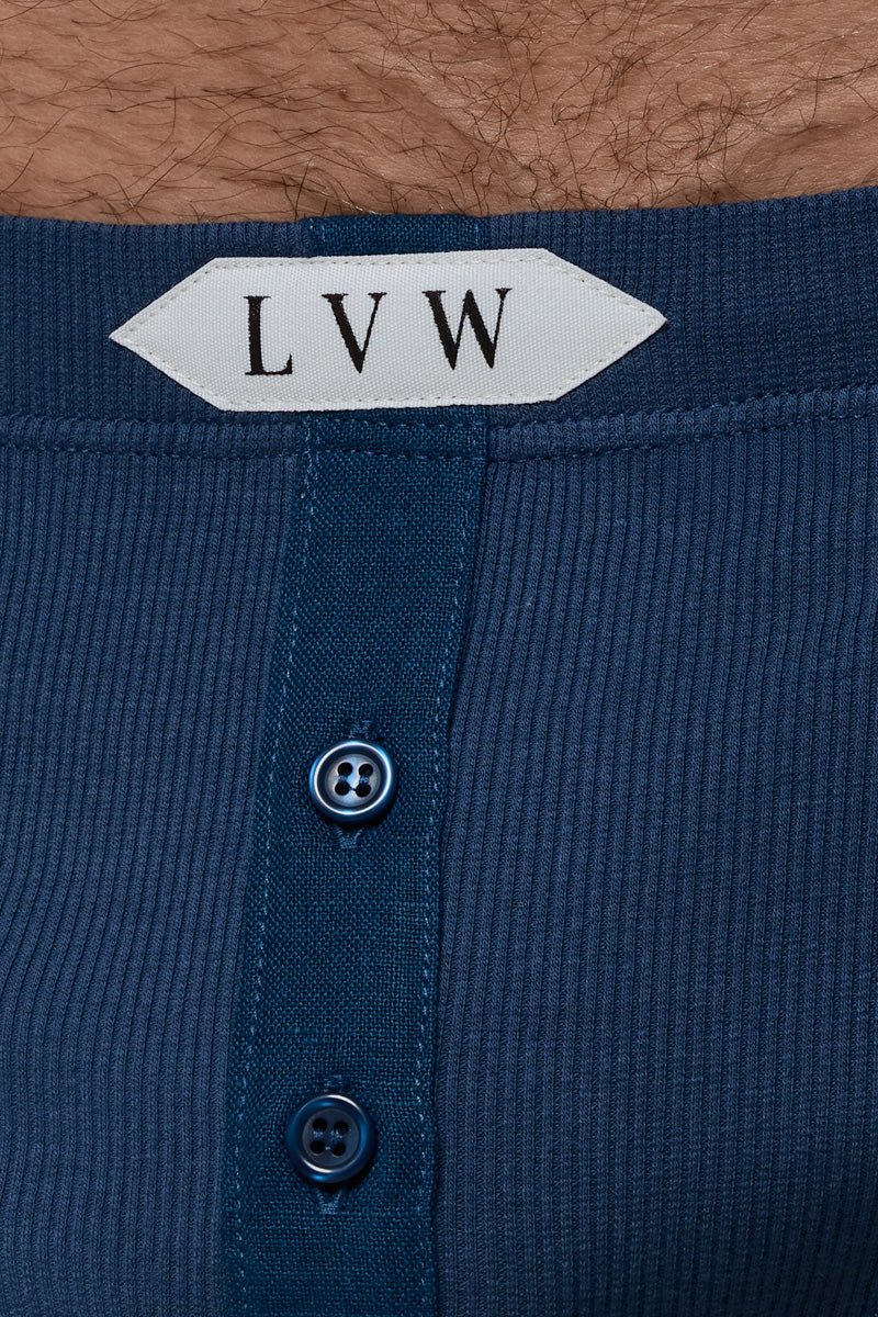 LUXURY BOXER BRIEF ORGANIC COTTON RIB - CLASSIC DENIM