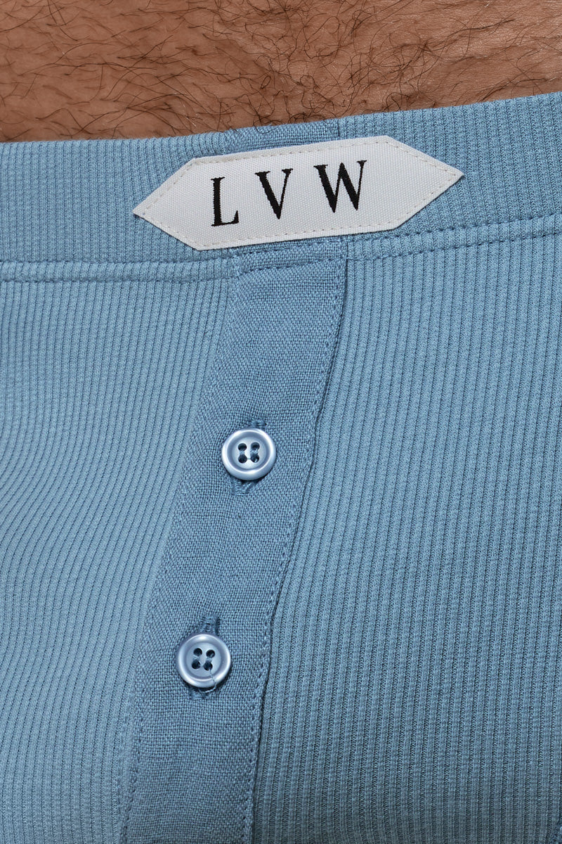 LUXURY BOXER BRIEF ORGANIC COTTON RIB - ICE DENIM