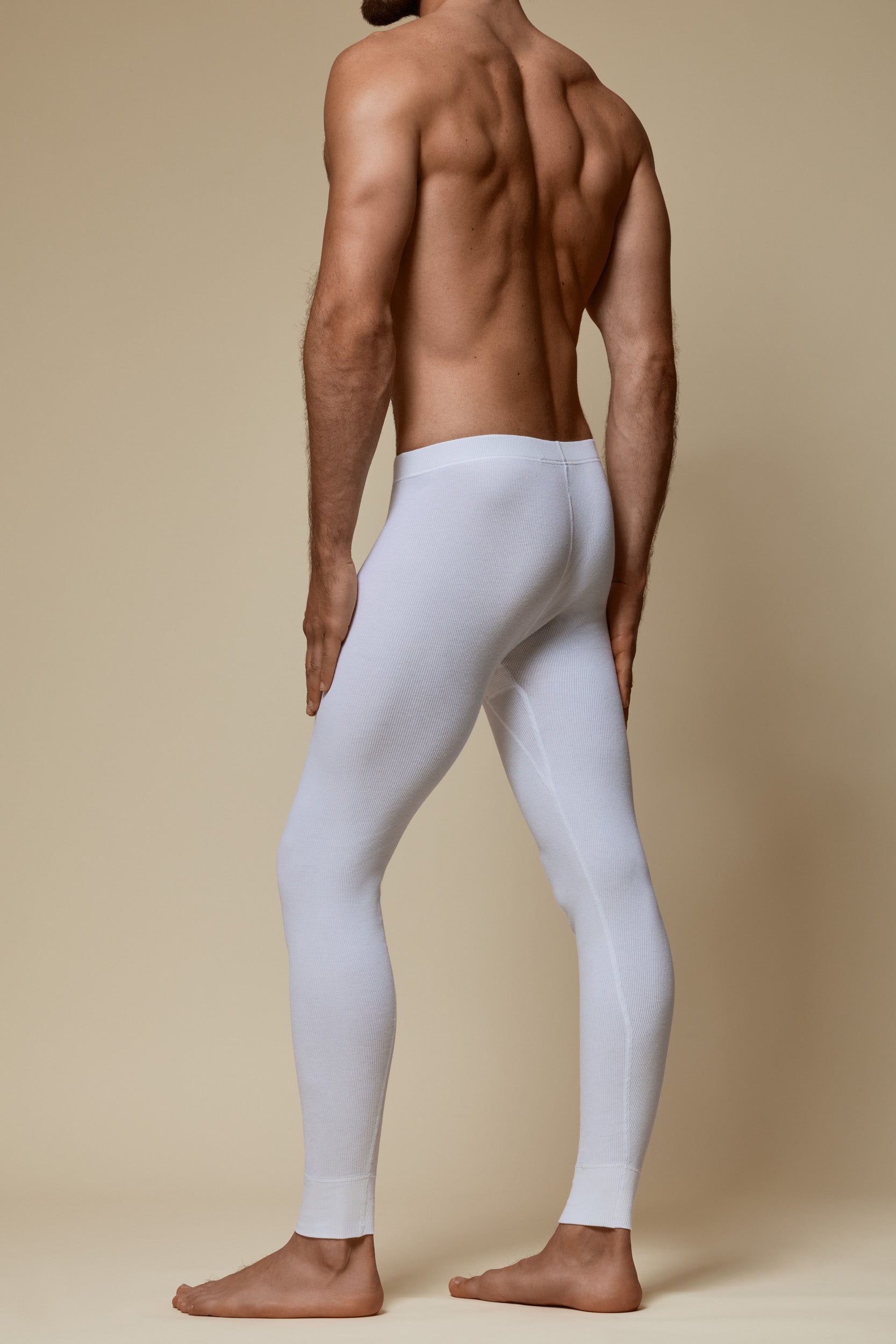 LUXURY LONG JOHN ORGANIC COTTON RIB - PURE WHITE