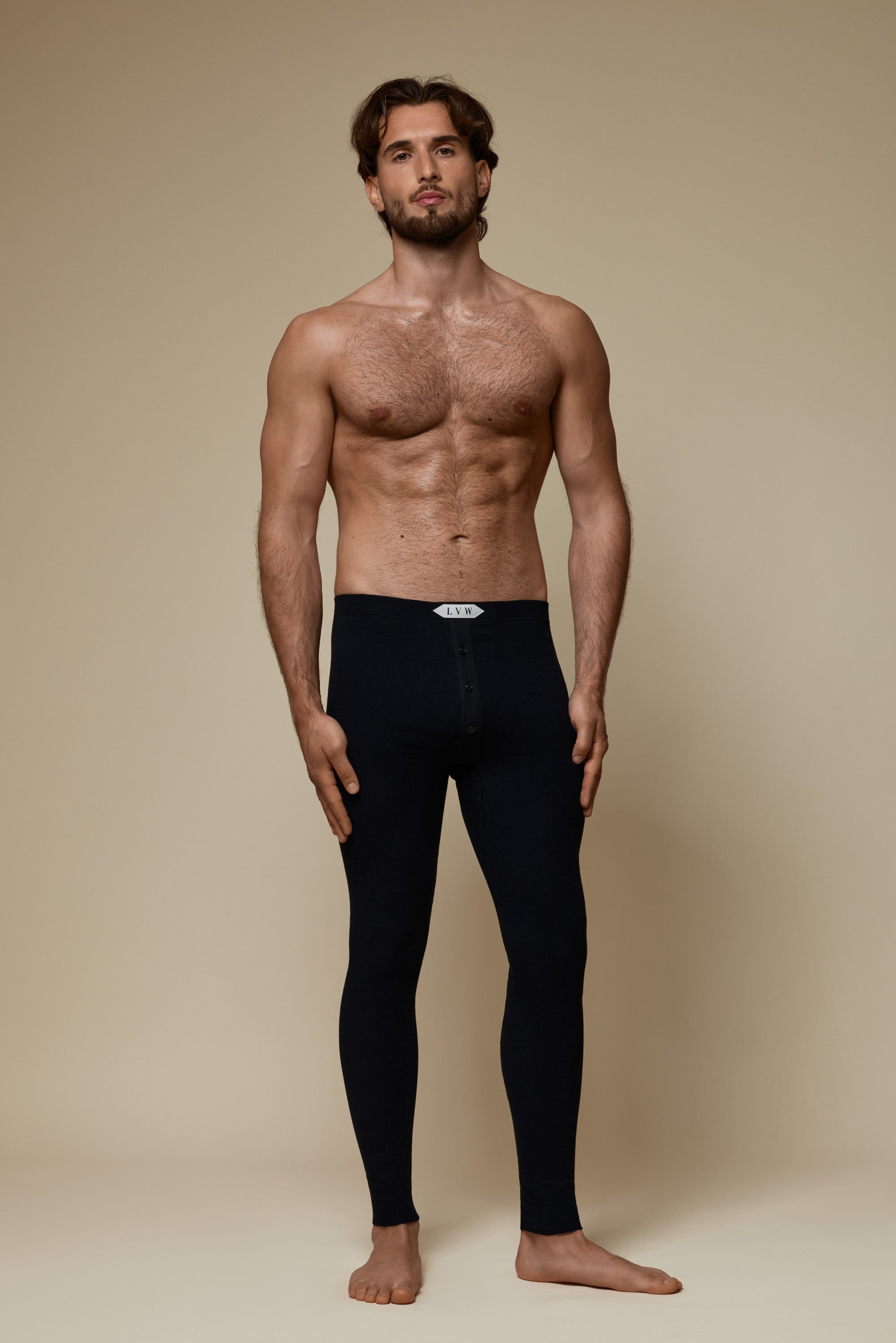 LUXURY LONG JOHN ORGANIC COTTON RIB - BLACK