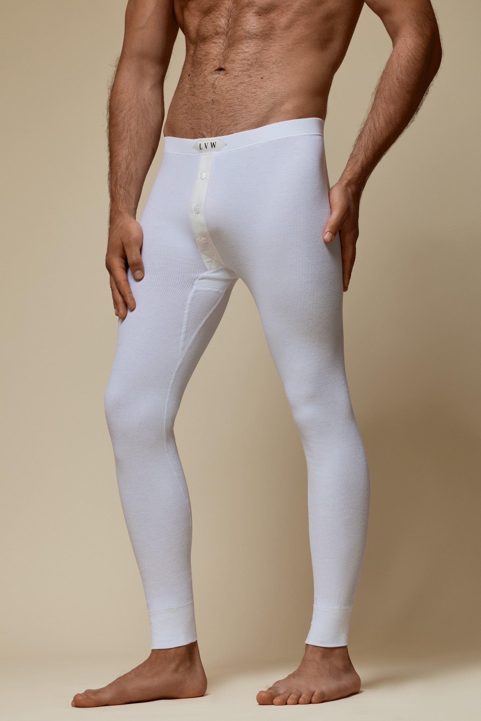 LUXURY LONG JOHN ORGANIC COTTON RIB - PURE WHITE