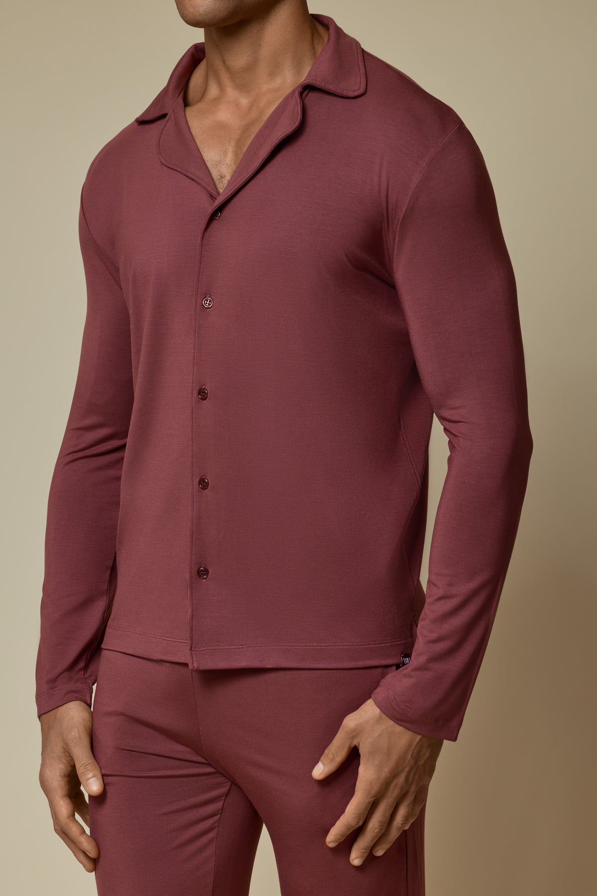 SECOND SKIN V-NECK LONG SLEEVE - HOT CHOCOLATE