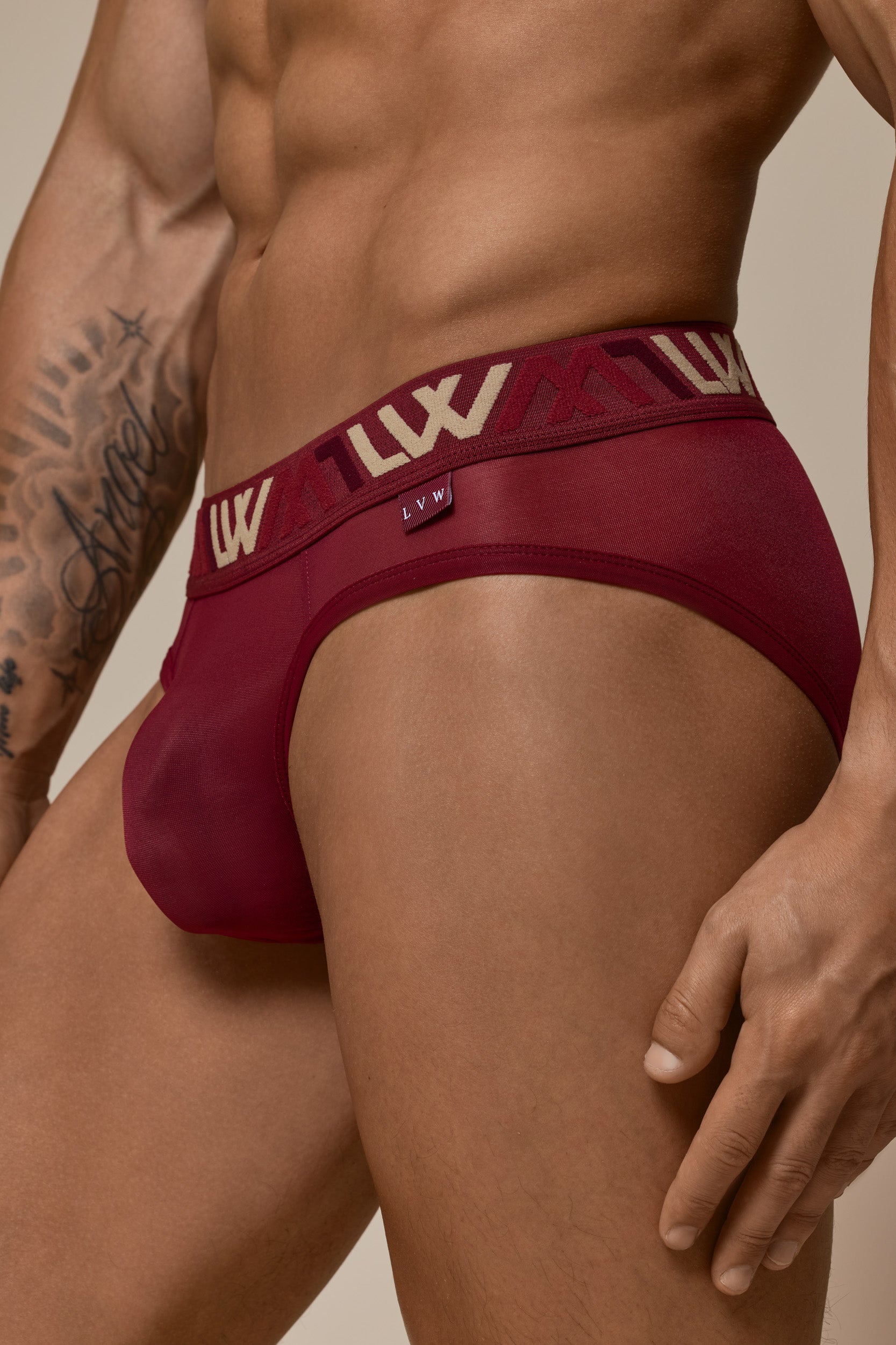 VISIBLY BIKINI BRIEF MESH - DARK CHERRY
