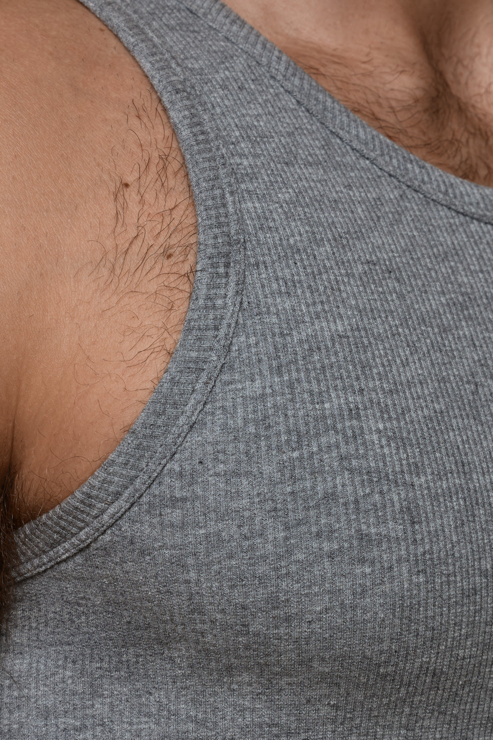LUXURY TANKTOP ORGANIC COTTON RIB - GREY MELANGE