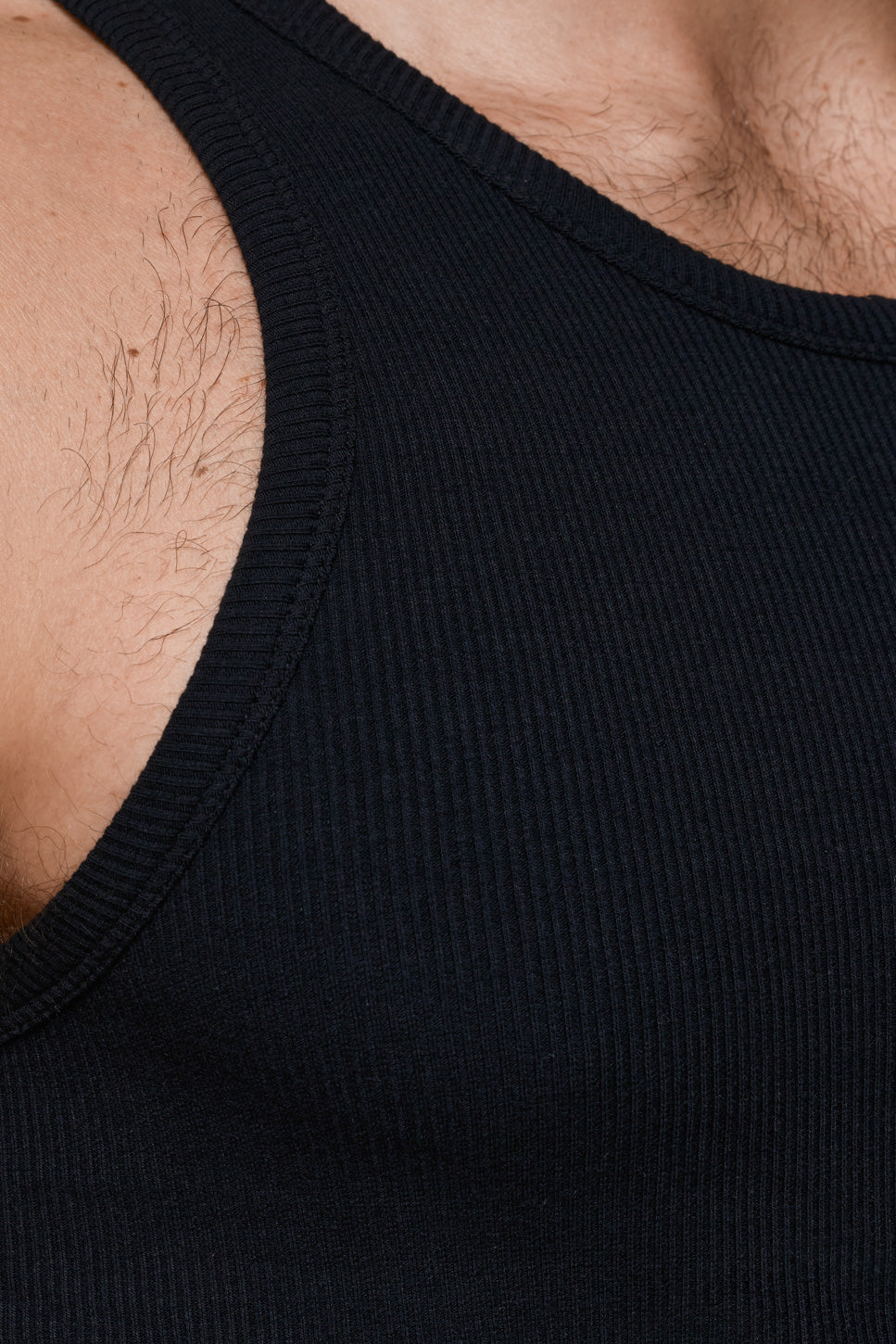 LUXURY TANKTOP ORGANIC COTTON RIB - BLACK