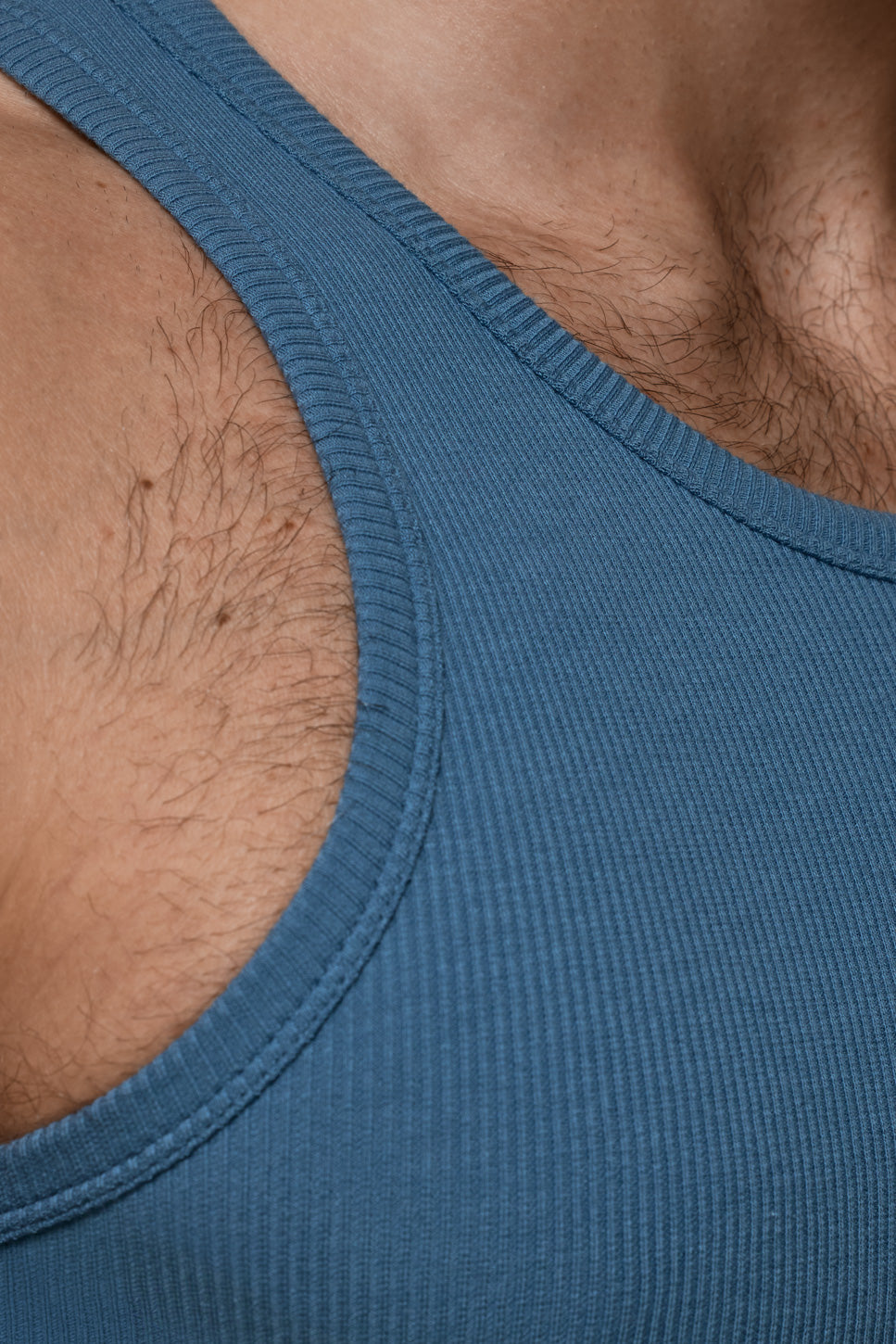 LUXURY TANKTOP ORGANIC COTTON RIB - OCEAN DENIM