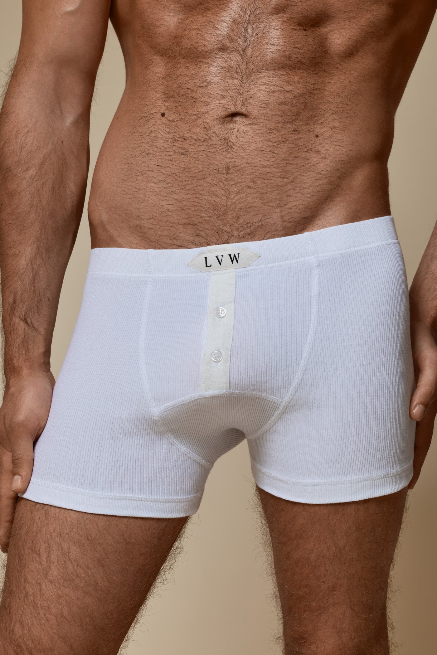 LUXURY BOXER BRIEF ORGANIC COTTON RIB - PURE WHITE