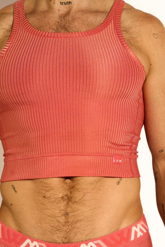 SIGNATURE EXCLUSIVE TANK TOP CROPPED - LIGHT CORAL