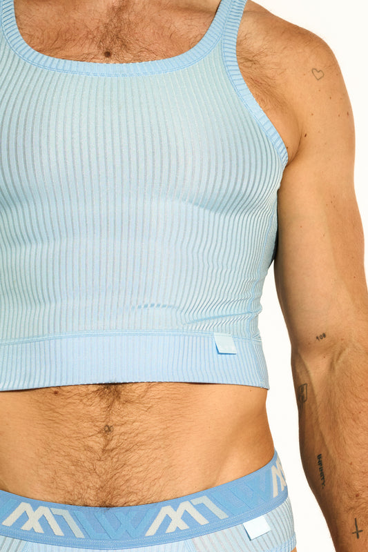 SIGNATURE EXCLUSIVE TANK TOP CROPPED - BABY BLUE