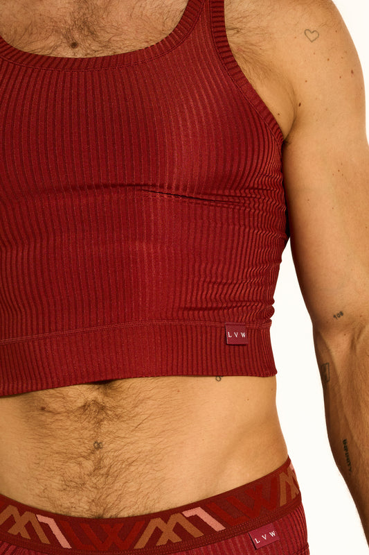 SIGNATURE EXCLUSIVE TANK TOP CROPPED - BURGUNDY