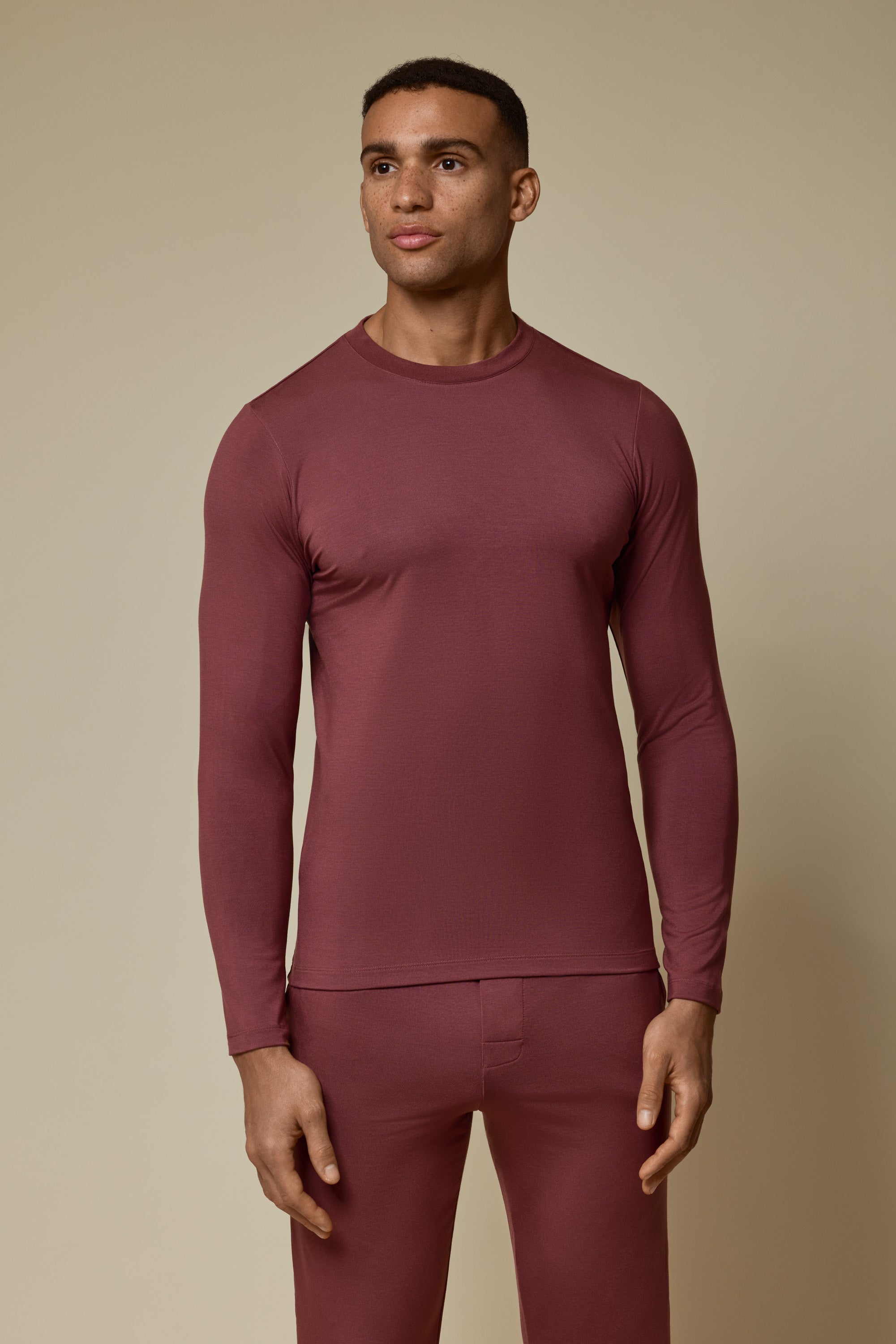 SECOND SKIN LONG SLEEVE TEE - HOT CHOCOLATE