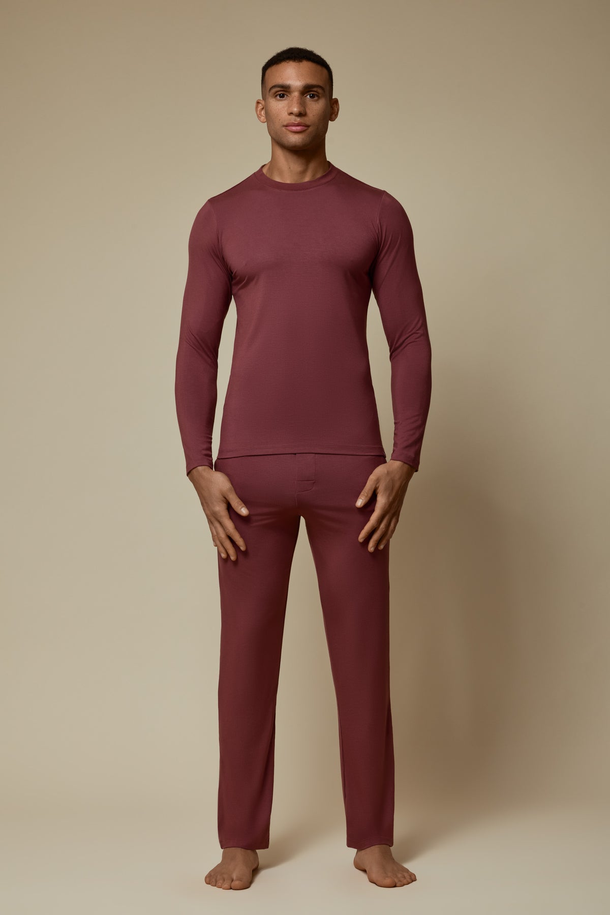 SECOND SKIN LONG SLEEVE TEE - HOT CHOCOLATE
