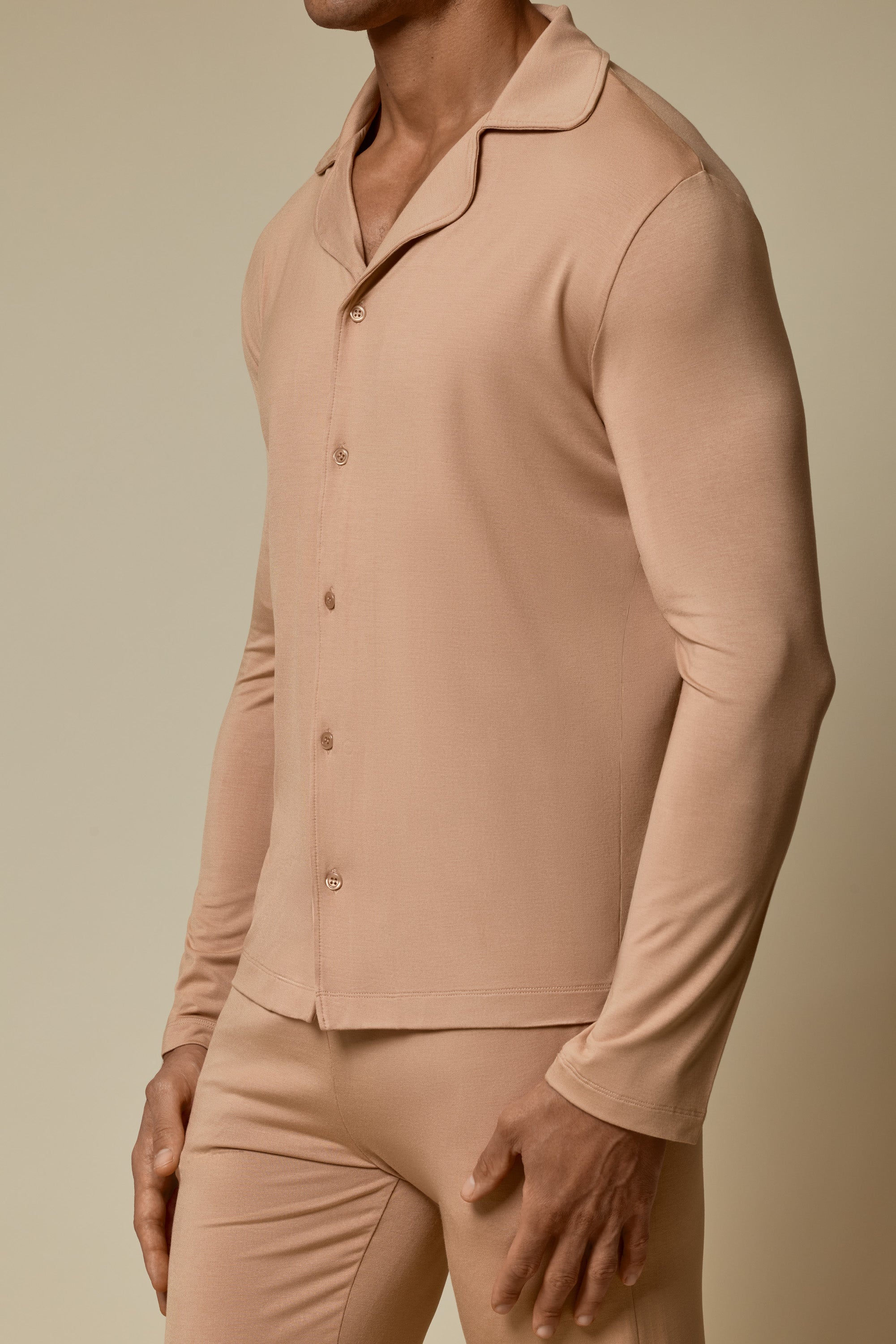 SECOND SKIN V-NECK LONG SLEEVE - BRUSH