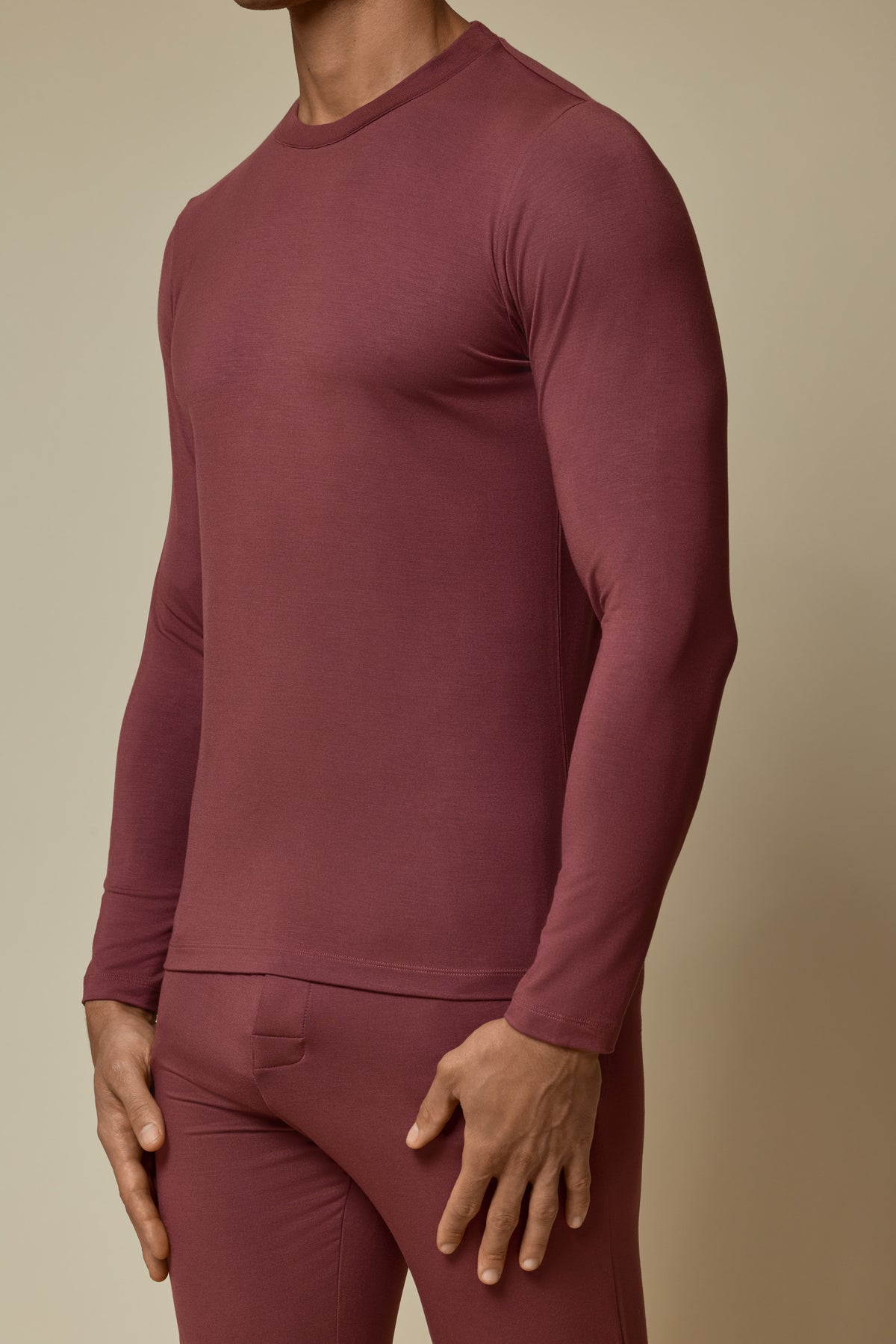 SECOND SKIN LONG SLEEVE TEE - HOT CHOCOLATE