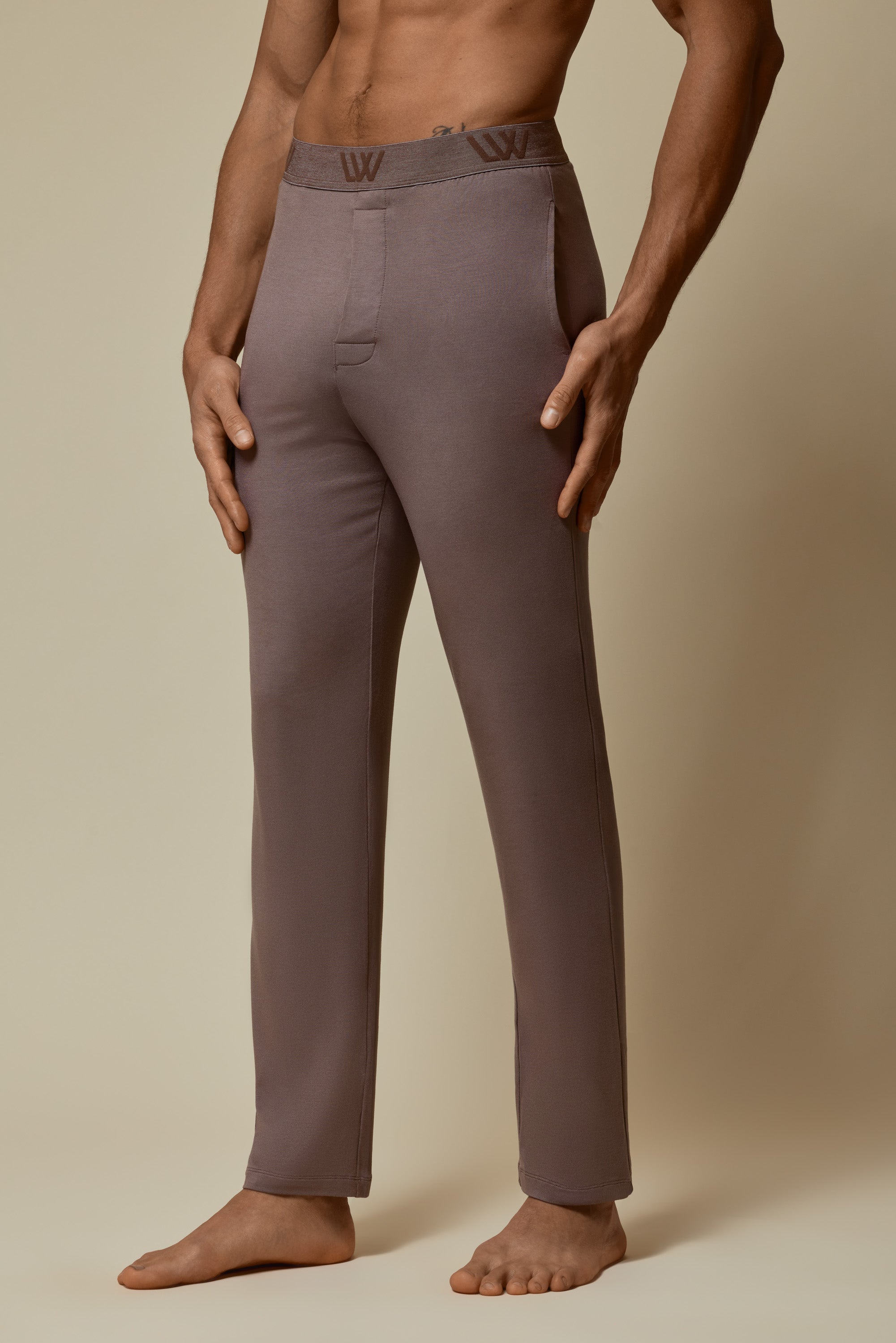 SECOND SKIN WAISTBAND PANT - DEEP TAUPE