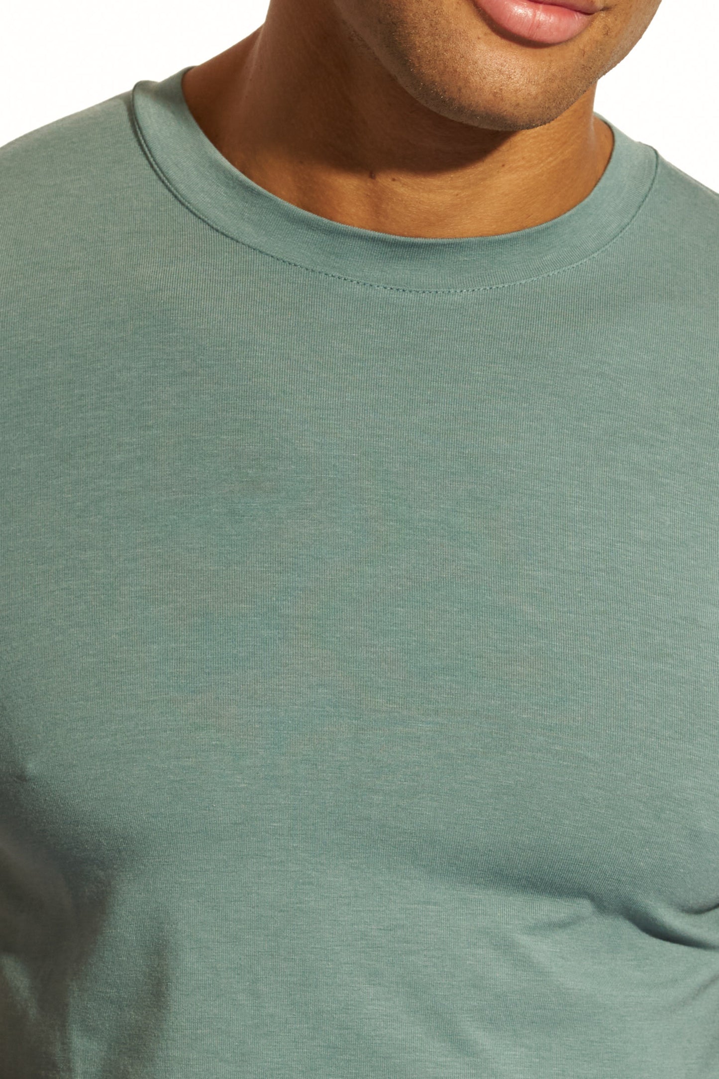 MINIMALISTIC SILK T-SHIRT SLIM FIT - GOBLIN BLUE