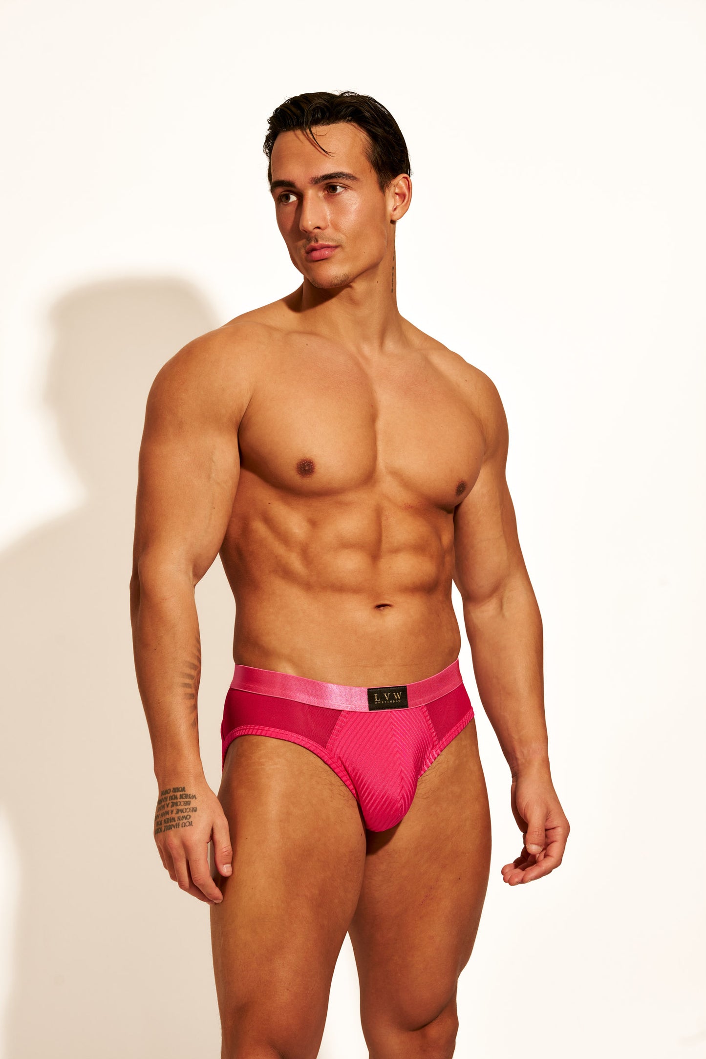 ALLURING MESH BRIEF - HOT PINK